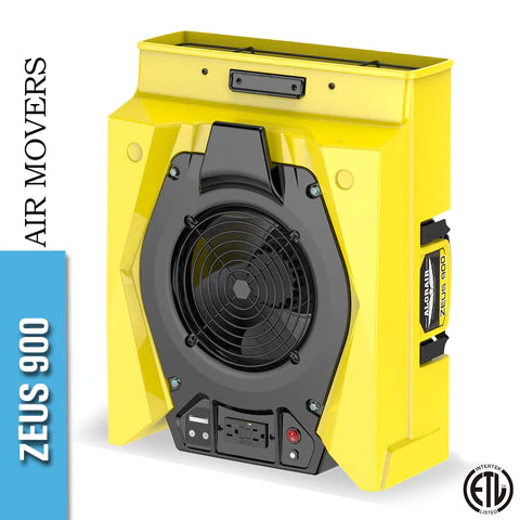 AlorAir Zeus 900 High-Power Air Mover - Commercial Grade Water Damage Restoration Fan for Flood Cleanup, Drying Carpets & Construction Sites - Fast Drying with 900 CFM Airflow