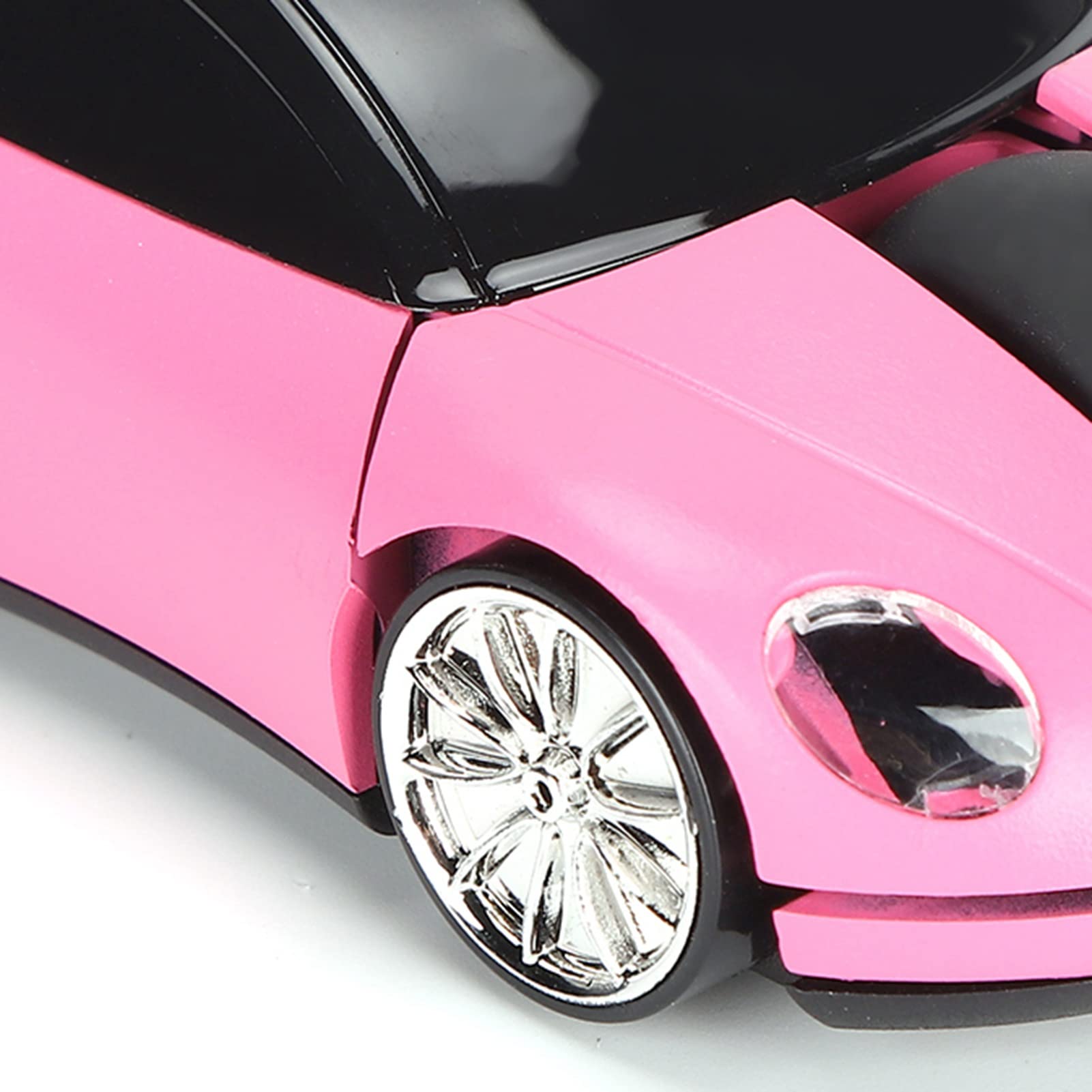 ASHATA 2.4GHz Wireless Gaming Mouse - 3D Sport Car Shape with USB Receiver for PC, Computer & Laptop (Pink) | Ergonomic Design for Gaming, Office & Home Use