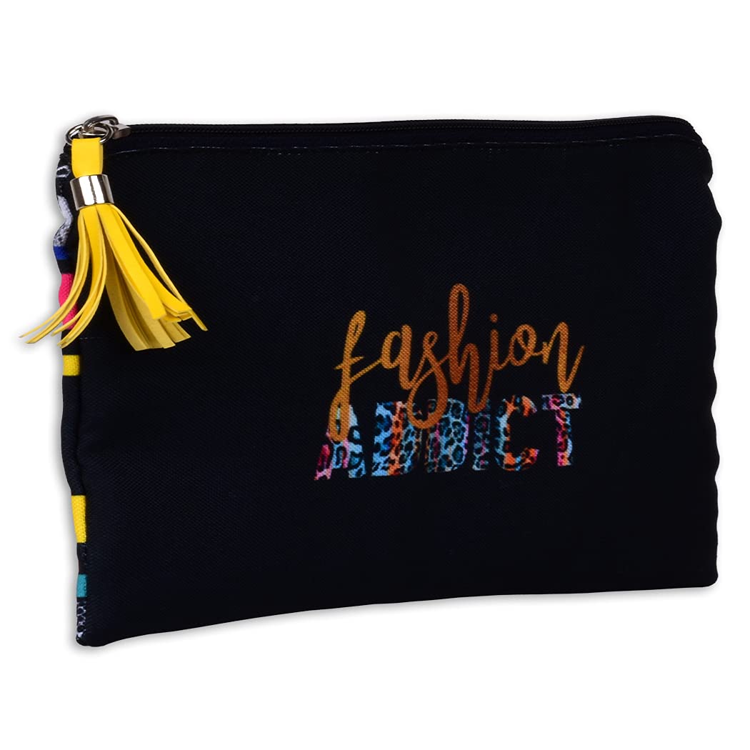Stylish Doodle Cosmetic Bag for Women - Portable Makeup Pouch & Travel Toiletry Organizer (Fashion Addict) - Perfect for Travel, Gym, and Daily Essentials Storage