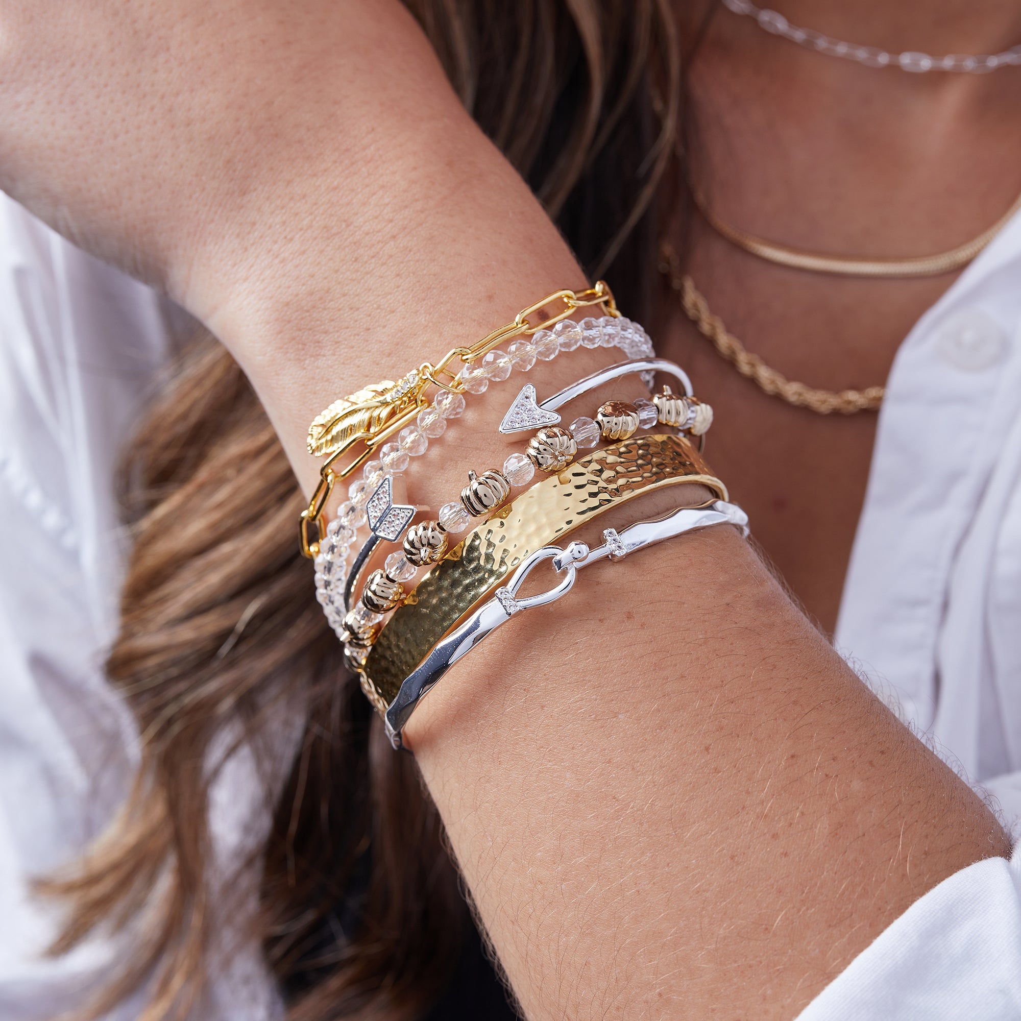 Hammered Cuff Bracelet - Handmade Boho Jewelry for Women - Perfect for Layering & Everyday Wear