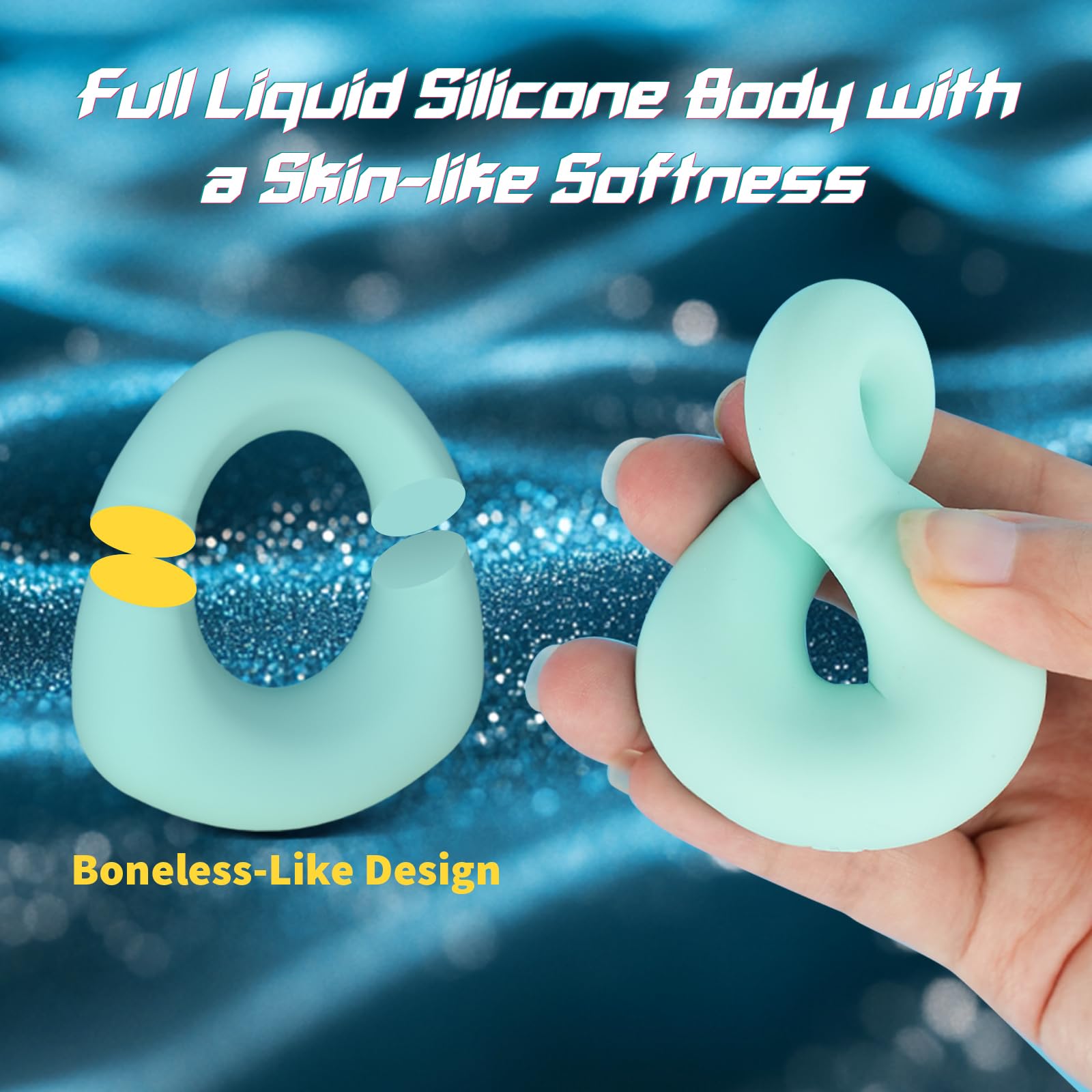 Premium Liquid Silicone Soft Vibrating Cock Ring - 0.09LB Mint Green with APP Control for Couples | 10 Vibration Modes | Enhances Erection & Pleasure for Men & Women | Perfect for Romantic Nights & Spicing Up Relationships - HOESDIK Adult Sex Toy