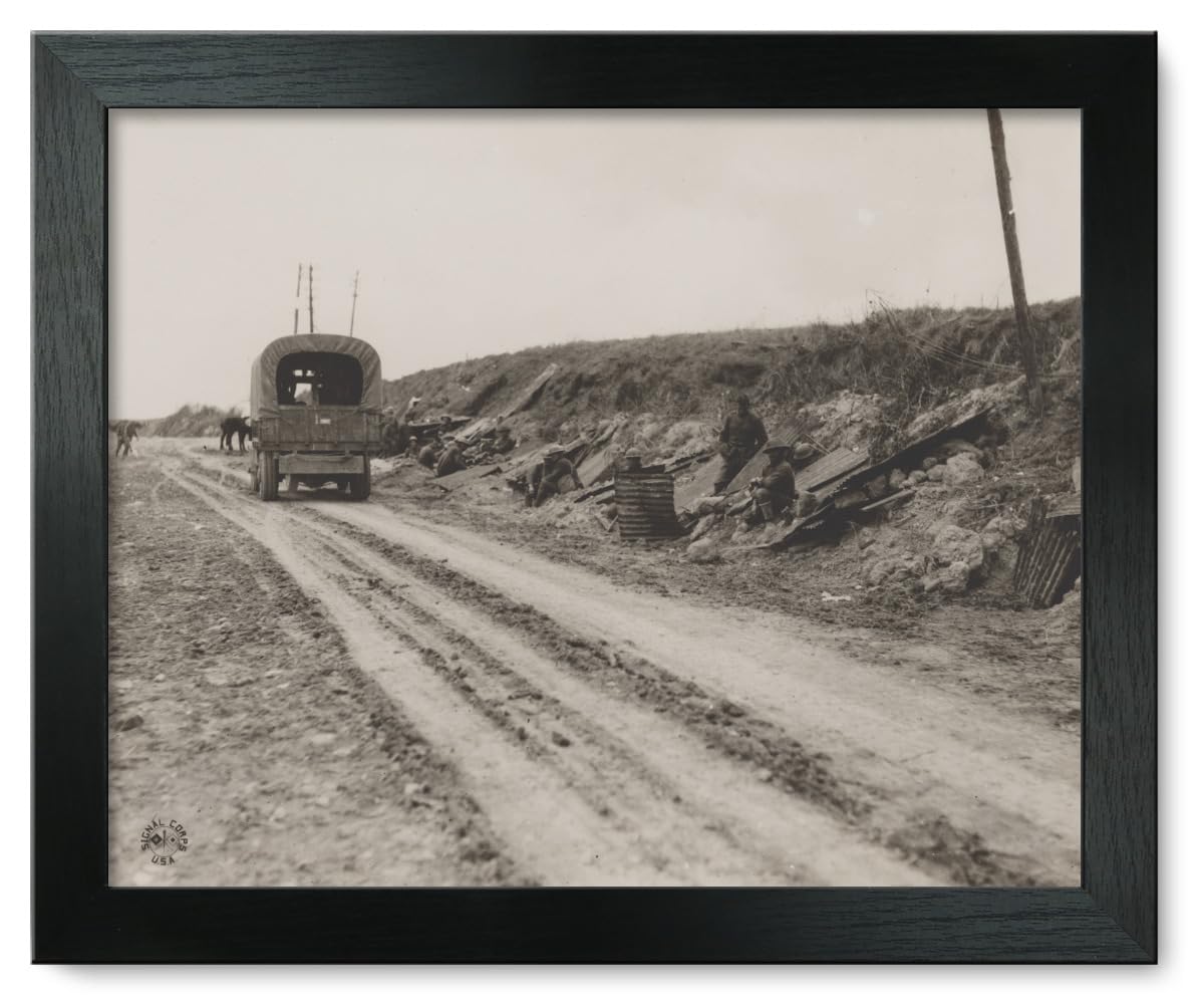 12x15 Framed Print - The Boche Spotted This Truck WWII Military Art - Vintage War Poster for Home & Office Decor - Perfect for History Buffs & Military Enthusiasts