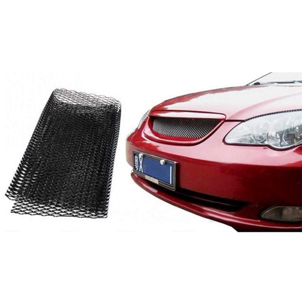 40 x 13 Inch Universal Car Grill Mesh - Black Aluminum Alloy Hexagon Grille Insert (11x25mm Holes) for Automotive Bumper & Radiator Protection | DIY Car Mods & Off-Road Vehicle Upgrades