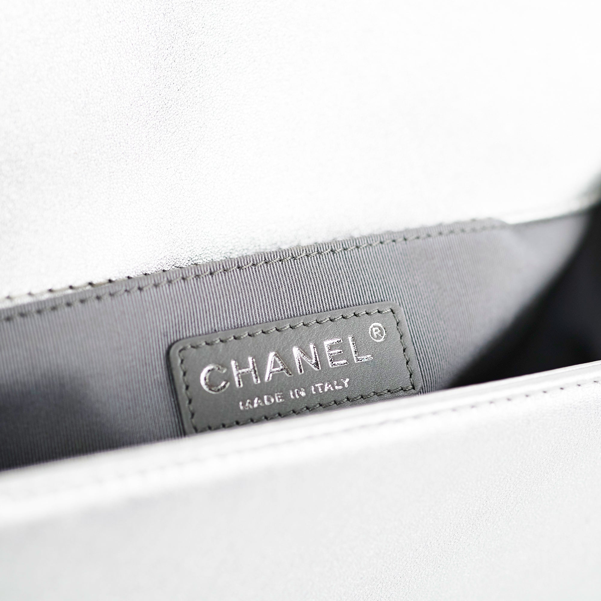 Authentic Chanel Old Medium Boy Bag in Silver - Luxury Crossbody Handbag for Women, Perfect for Evening Parties & Special Occasions