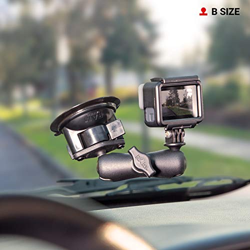 RAM Mounts Twist-Lock Suction Cup Base with Ball RAM-B-224-1U for Windshield Mounting in Cars and Trucks, B Size 1