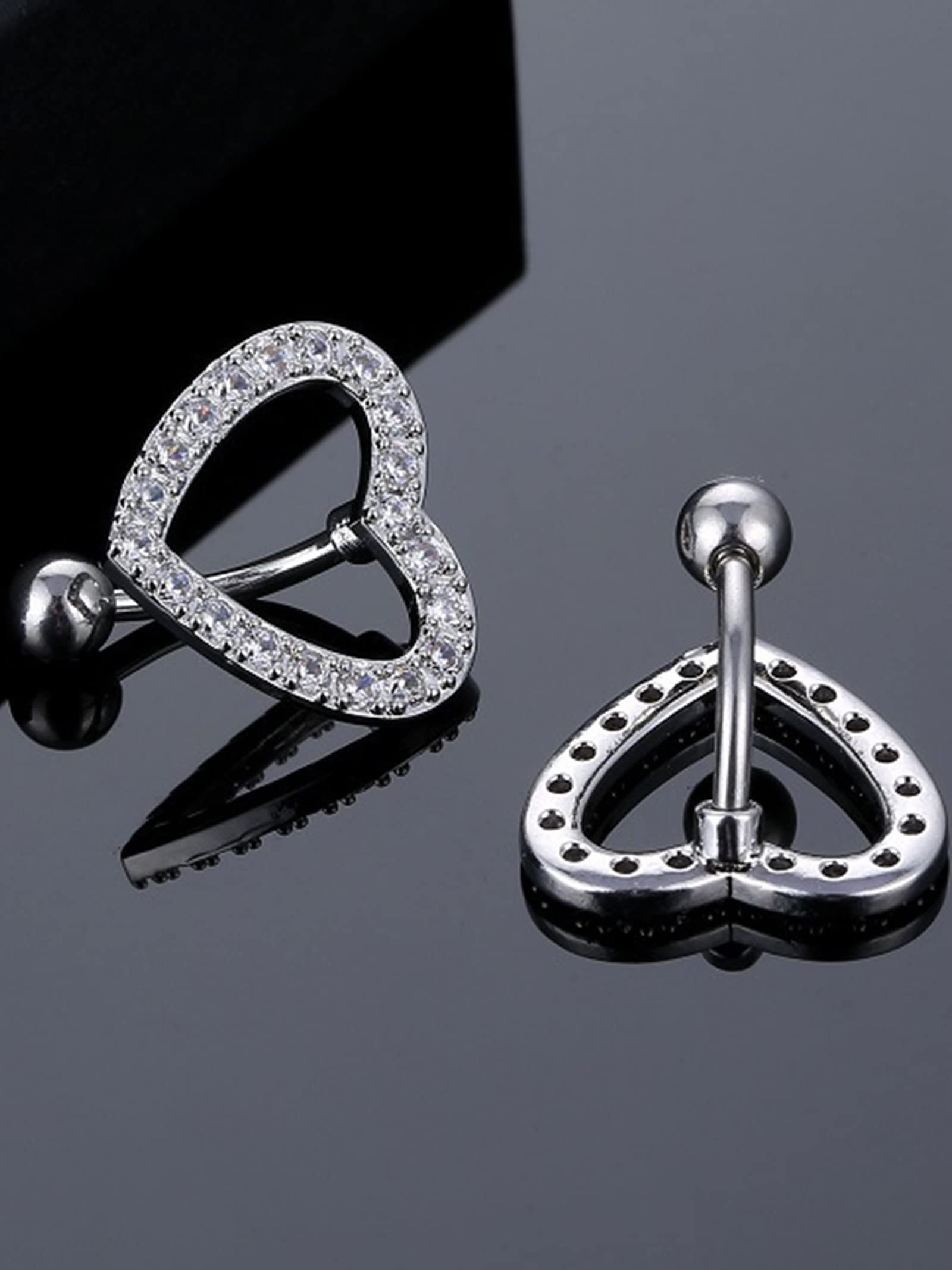 Frodete Rhinestone Belly Button Rings - Hypoallergenic Navel Jewelry for Women & Teen Girls - Top Down Belly Rings for Body Piercing - Perfect for Summer Beach, Pool Parties & Festival Outfits