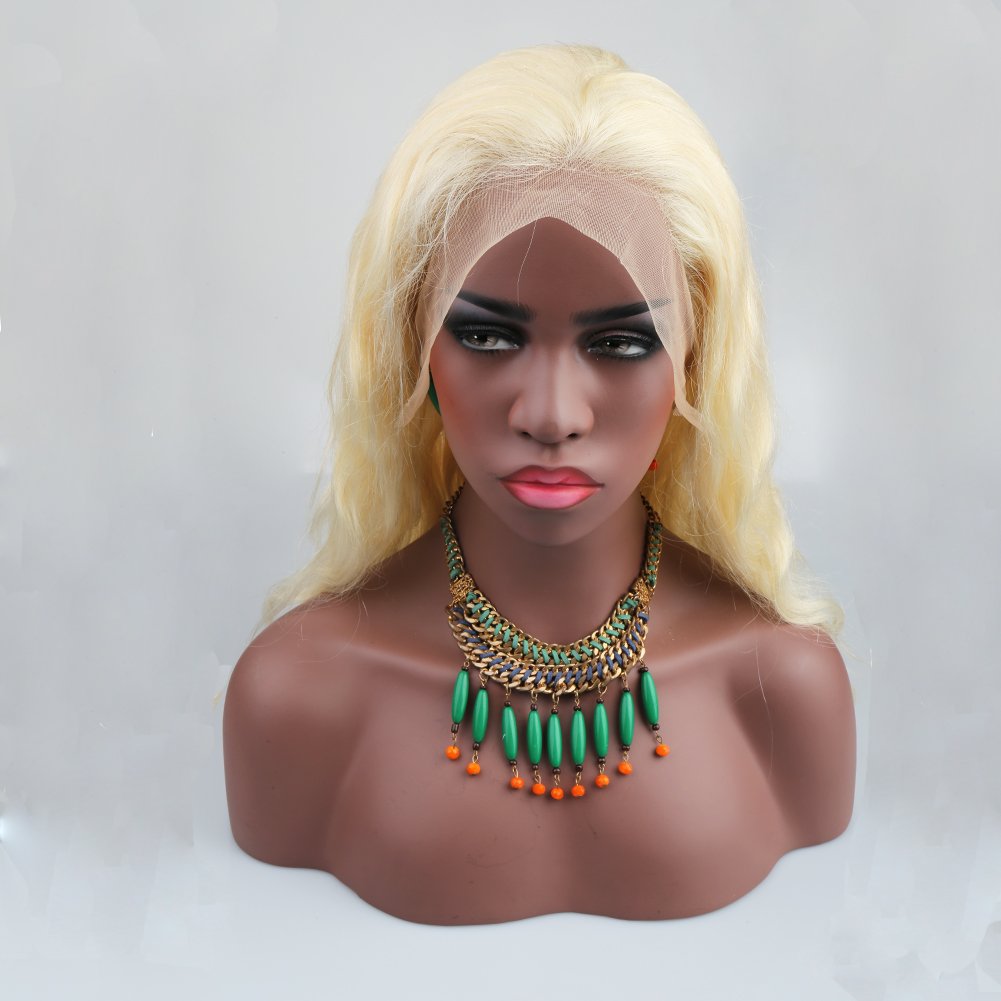 613 Blonde Full Lace Human Hair Wig - Pre Plucked with Baby Hair & Free Part | 12 Inch Body Wave Lace Front Wig for Women | Perfect for Cosplay, Daily Wear & Special Occasions