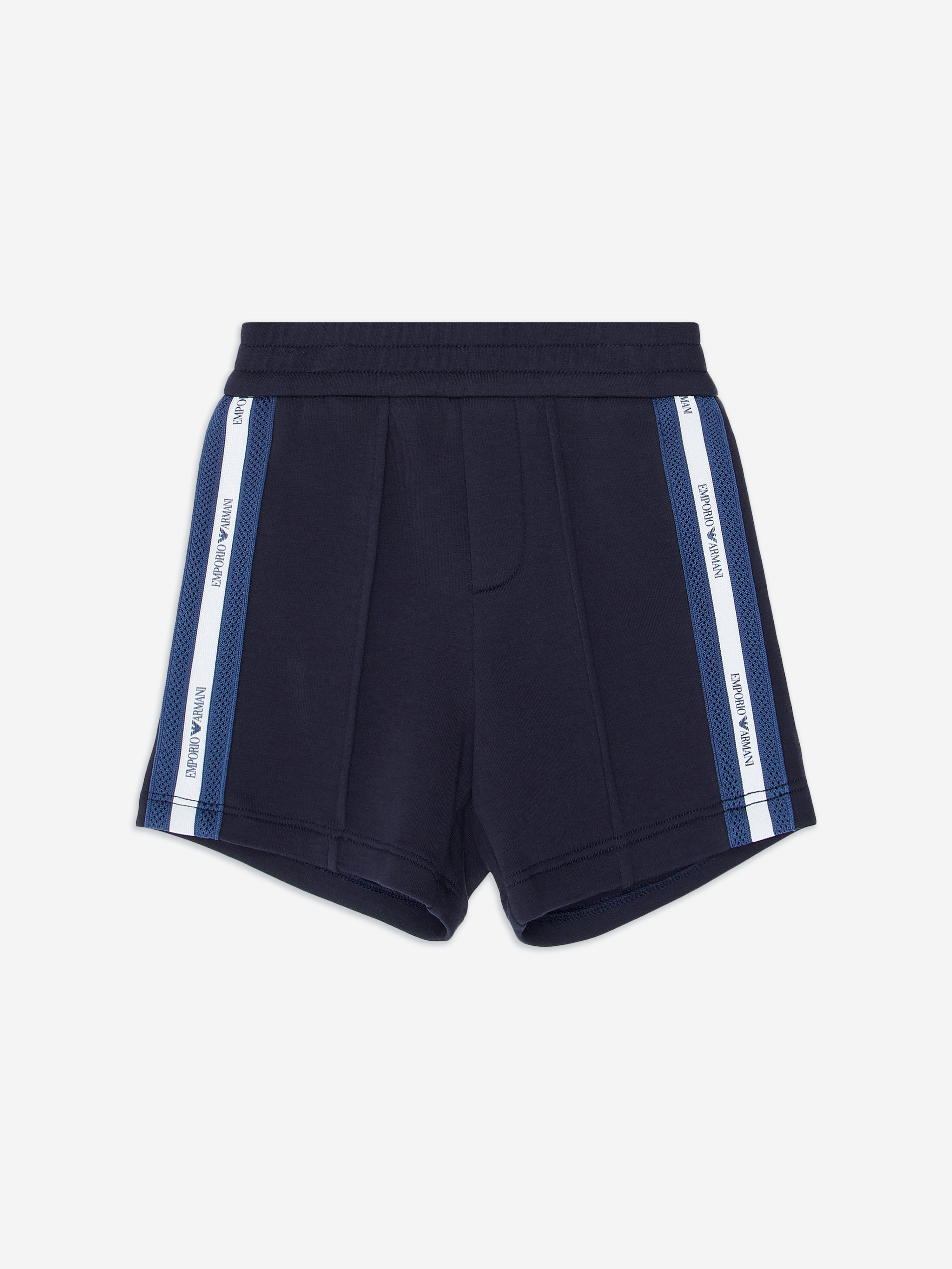 Baby Boys Navy Logo Tape Short Set - Comfortable Cotton Outfit for Playtime & Summer Adventures