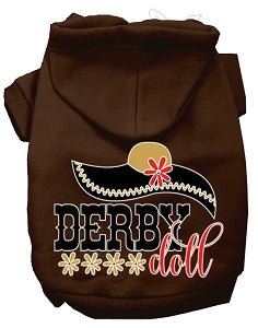 Stylish Derby Doll Screen Print Dog Hoodies - Multiple Colors for Small & Large Dogs - Perfect for Outdoor Walks & Pet Fashion