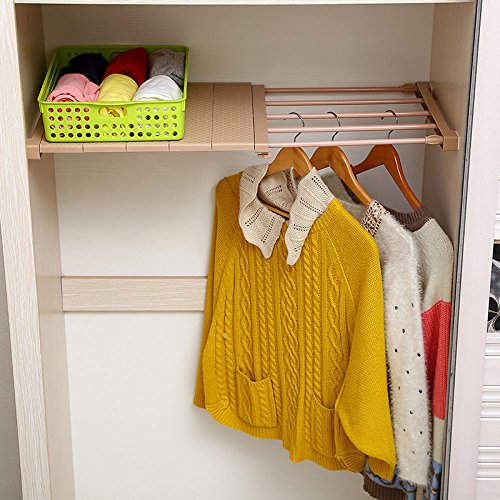 Wall Mounted Adjustable Closet Organizer Shelf - White Space Saving Storage Rack for Kitchen, Wardrobe & Cabinet (19.68-31.49