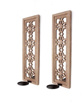 Set of 2 Wooden Candle Holders - Natural Wood Tea Light Candle Stands for Home Decor, Wedding Centerpieces, and Romantic Dinner Ambiance (Pack of 4)