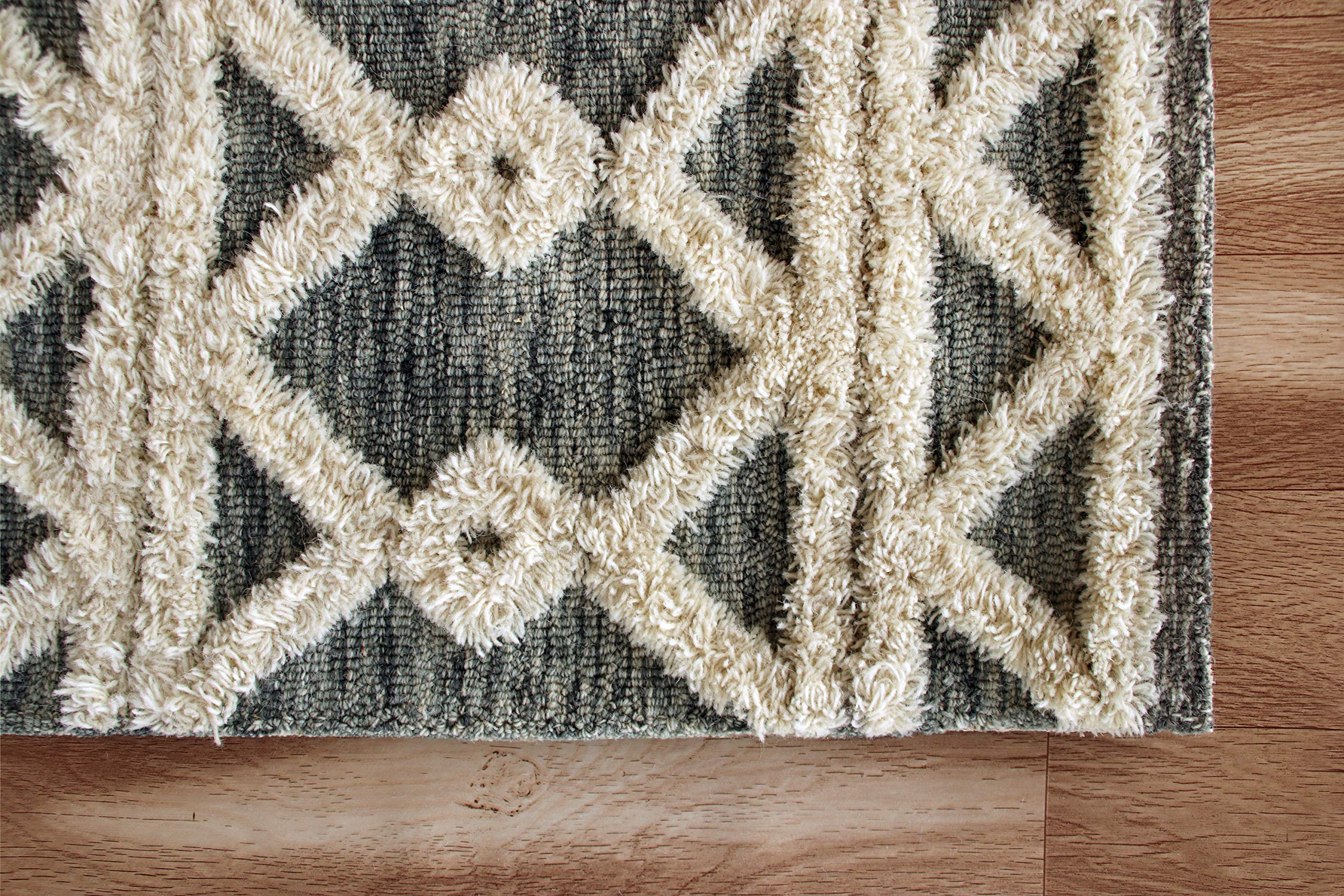 LR Home Scandinavian Geometric Tufted Area Rug - Modern Nordic Design for Living Room, Bedroom & Office Decor