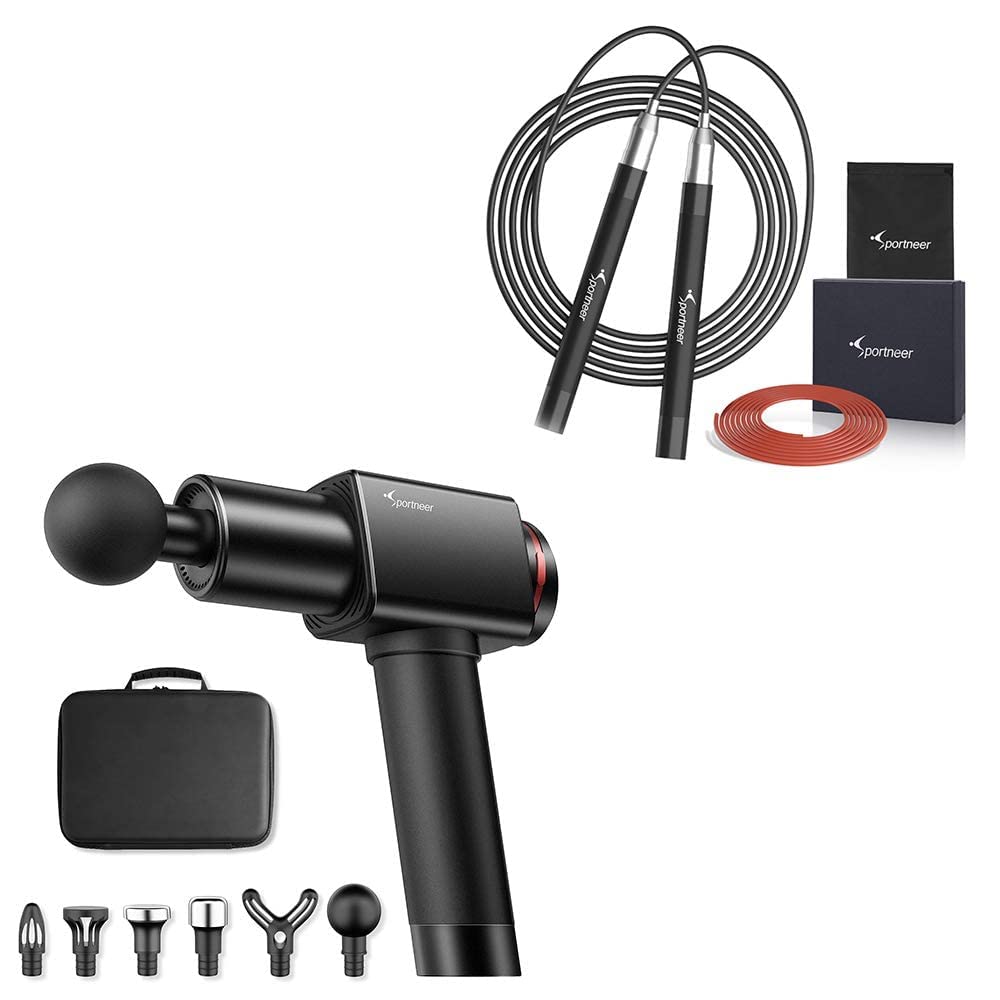 Professional Massage Gun with High Speed Jump Rope - Portable Muscle Recovery & Fitness Combo for Athletes, Gym Workouts, and Home Exercise