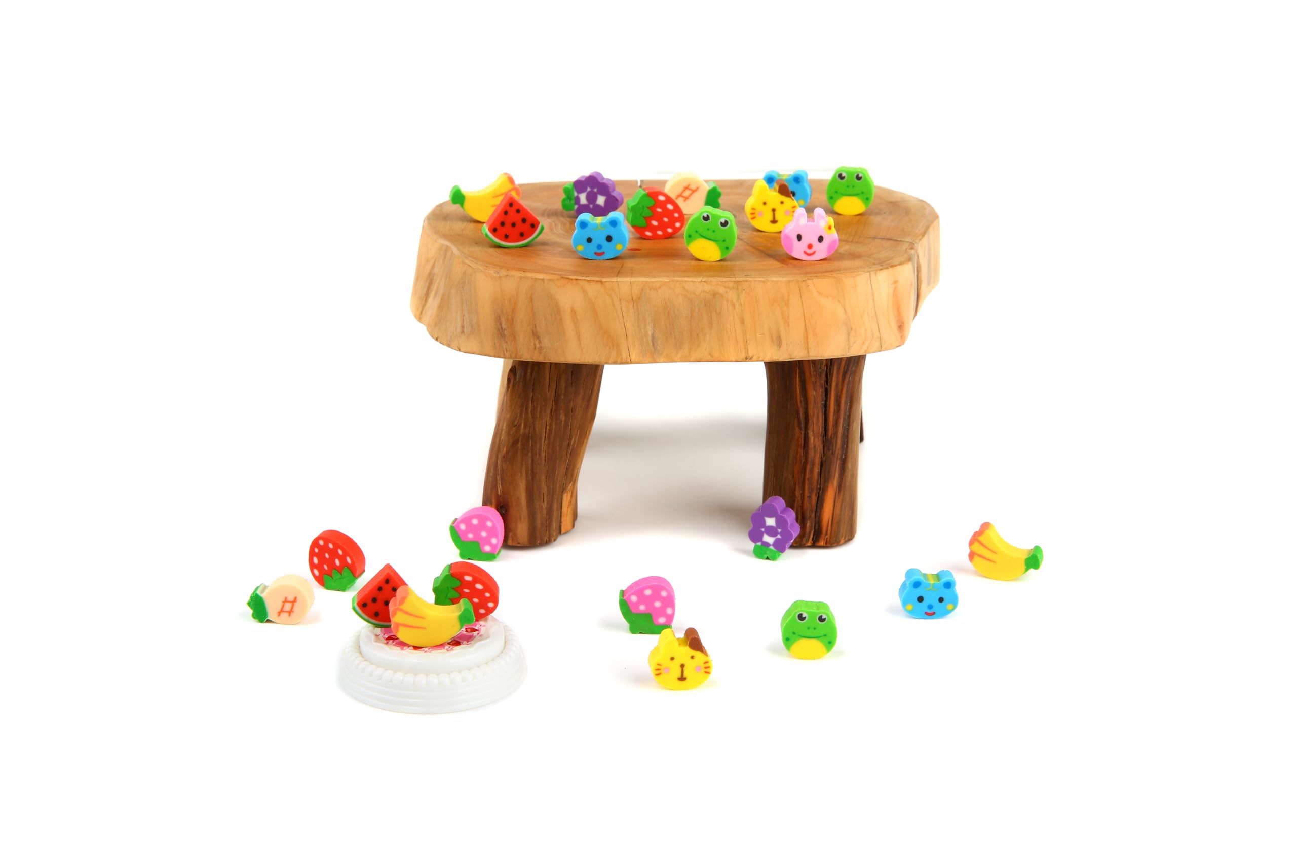 400PCS Mini Fun Cute Fruit & Animal Erasers Bulk for Kids - Perfect for School Supplies, Party Favors, Valentine's Day Gifts & Classroom Rewards - Great for Arts & Crafts, Pencil Toppers & Learning Activities