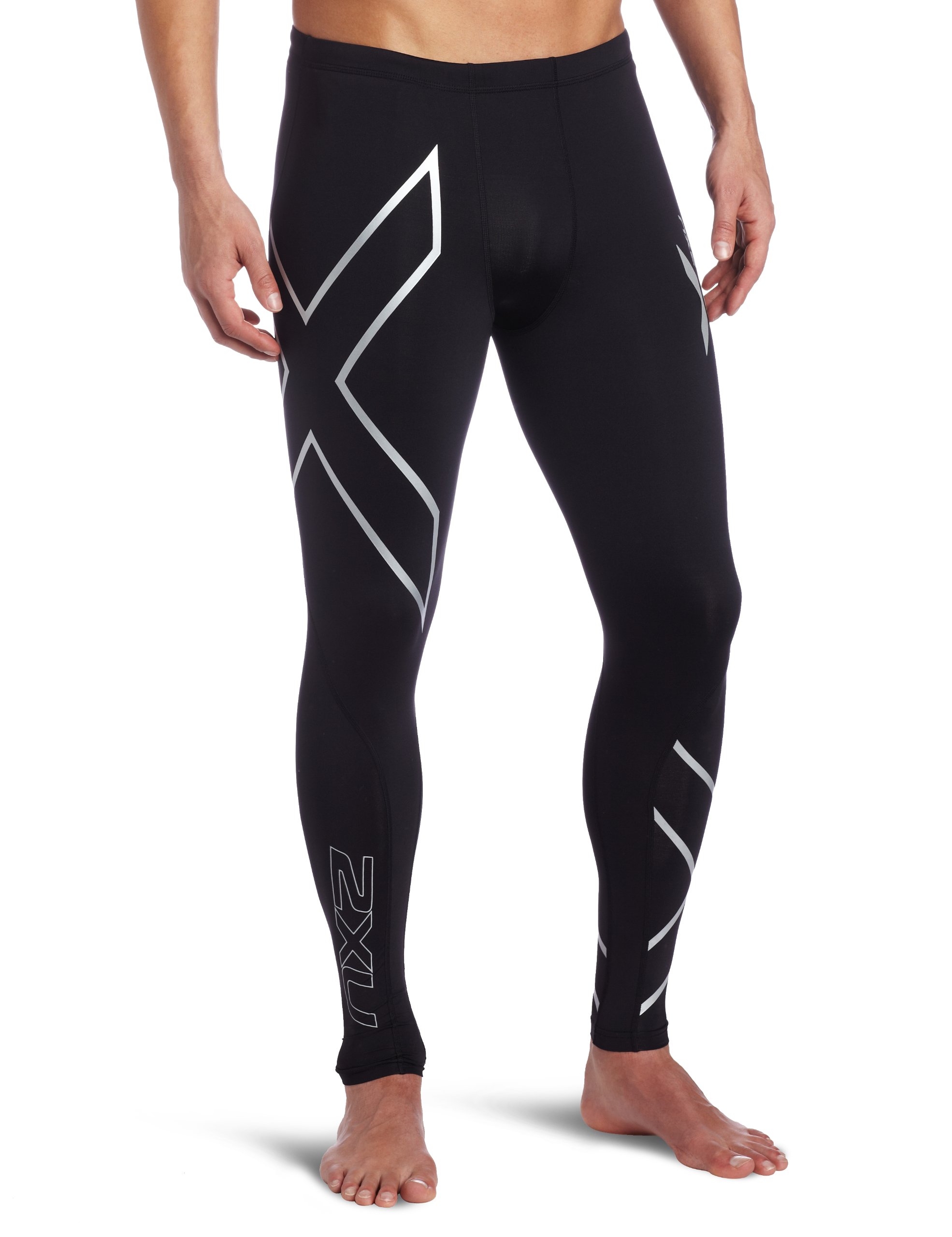 2XU Men's Graduated Performance Compression Tights - Running, Gym & Recovery Workout Leggings for Athletes