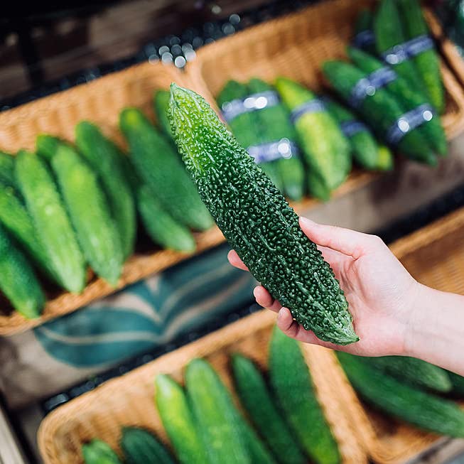 Bitter Melon Gourd 10 Seeds - Japanese Long Asian Vegetable for Home Gardening | Harvest Young at 10-13 Inches | Perfect for Stir-fries, Soups, and Healthy Asian Cuisine