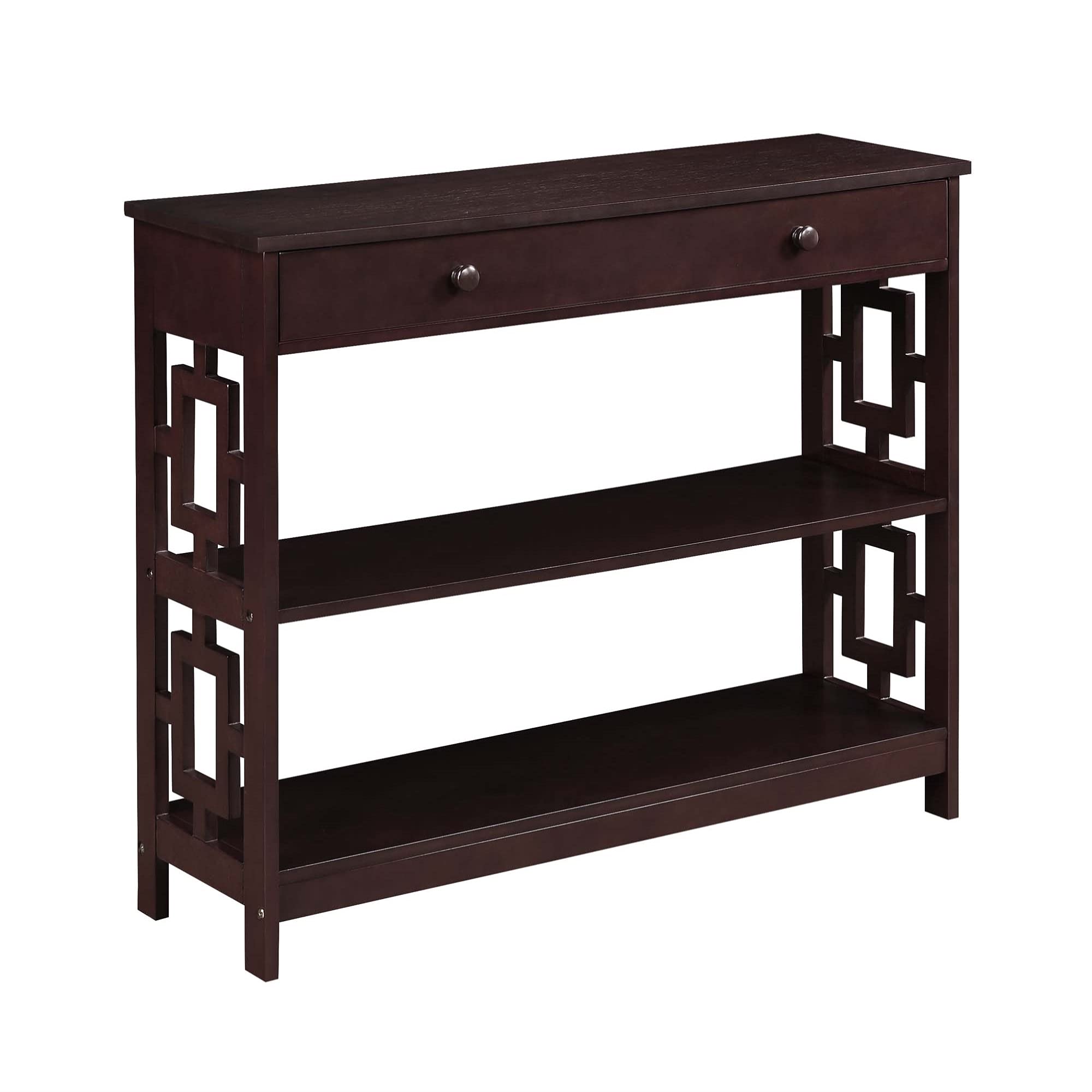Ergode Town Square 1-Drawer Console Table with Open Shelves - Entryway Sofa Table, Hallway Storage Furniture for Living Room, Bedroom & Office
