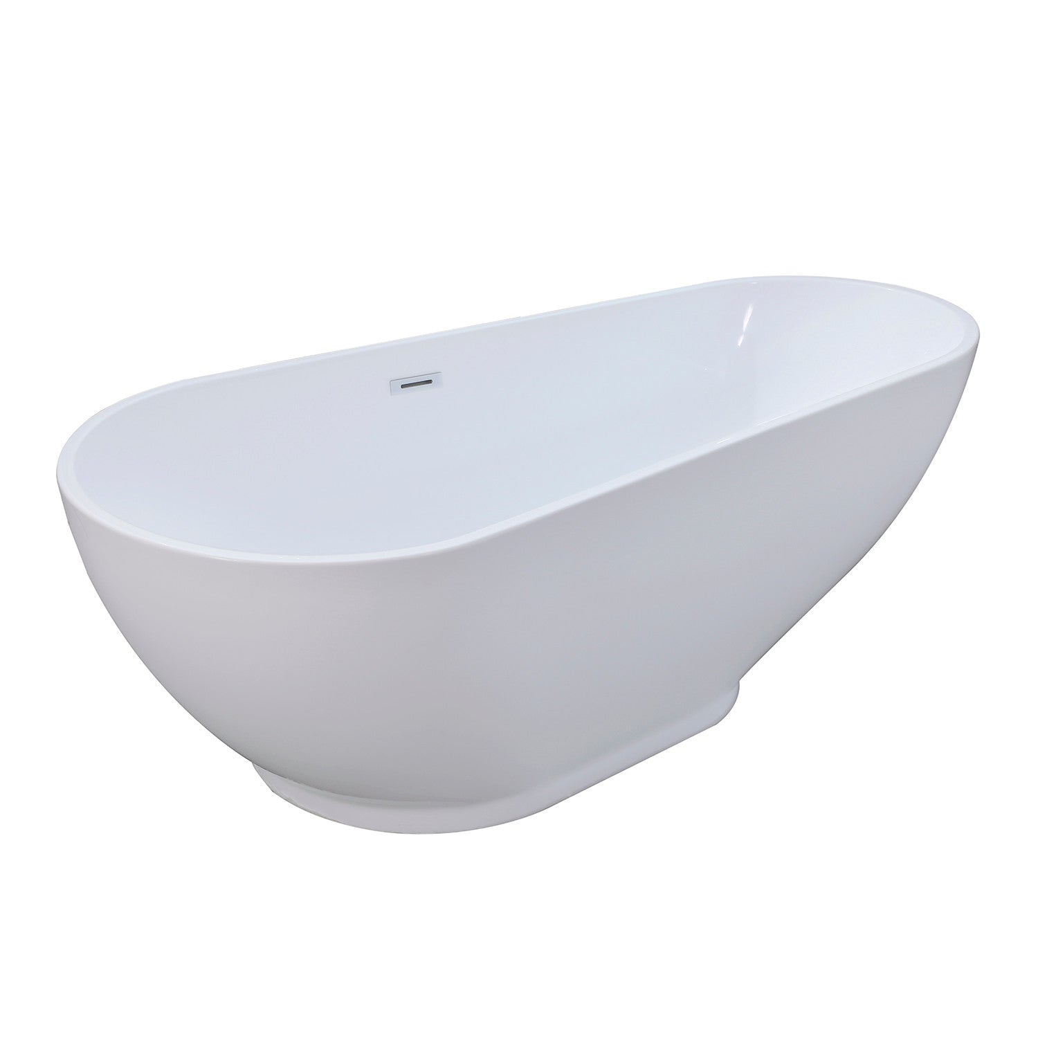 Aqua Eden 69 Inch Acrylic Oval Freestanding Bathtub - Glossy White Double Ended Soaking Tub with Drain | Luxury Bathroom Upgrade for Spa-Like Relaxation at Home