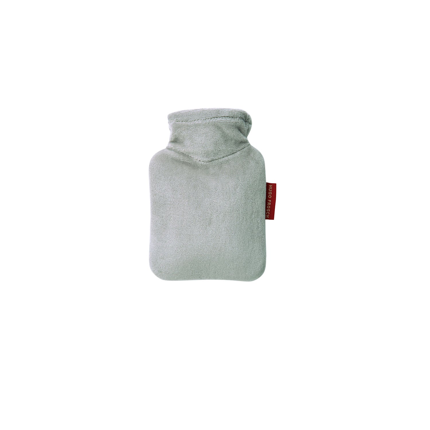 0.2L Luxury Mini Hot Water Bottle with Soft Grey Plush Velour Cover - Rubber-Free, Portable & Leak-Proof for Pain Relief, Warmth & Comfort - Perfect for Bed, Office, Travel & Cold Weather Use