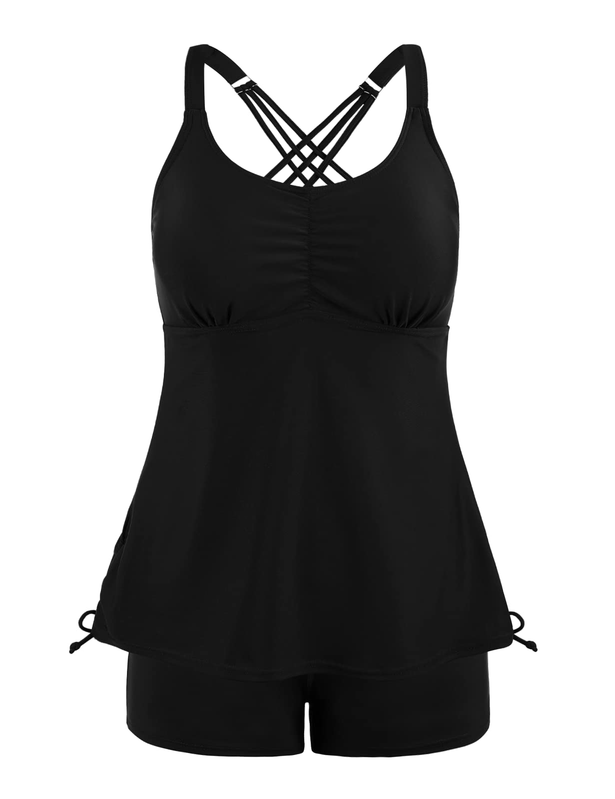 Mycoco Women's 2 Piece Tankini Swimsuits with Shorts - Modest Athletic Swimwear for Beach, Pool & Water Sports