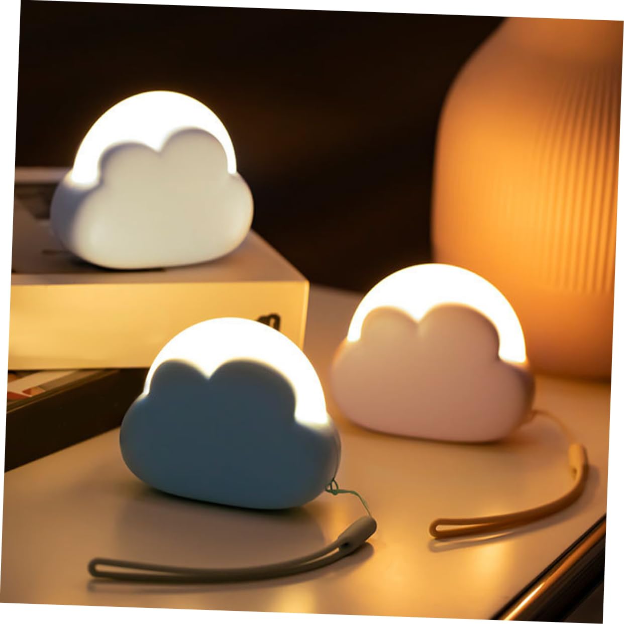 Artibetter 4-Pack LED Cloud Night Light with Motion Sensor - USB Rechargeable Bedside Lamp for Nursery, Kids Room & Home Decor - Soft Glow for Nighttime Feeding, Bathroom Safety & Relaxing Ambience