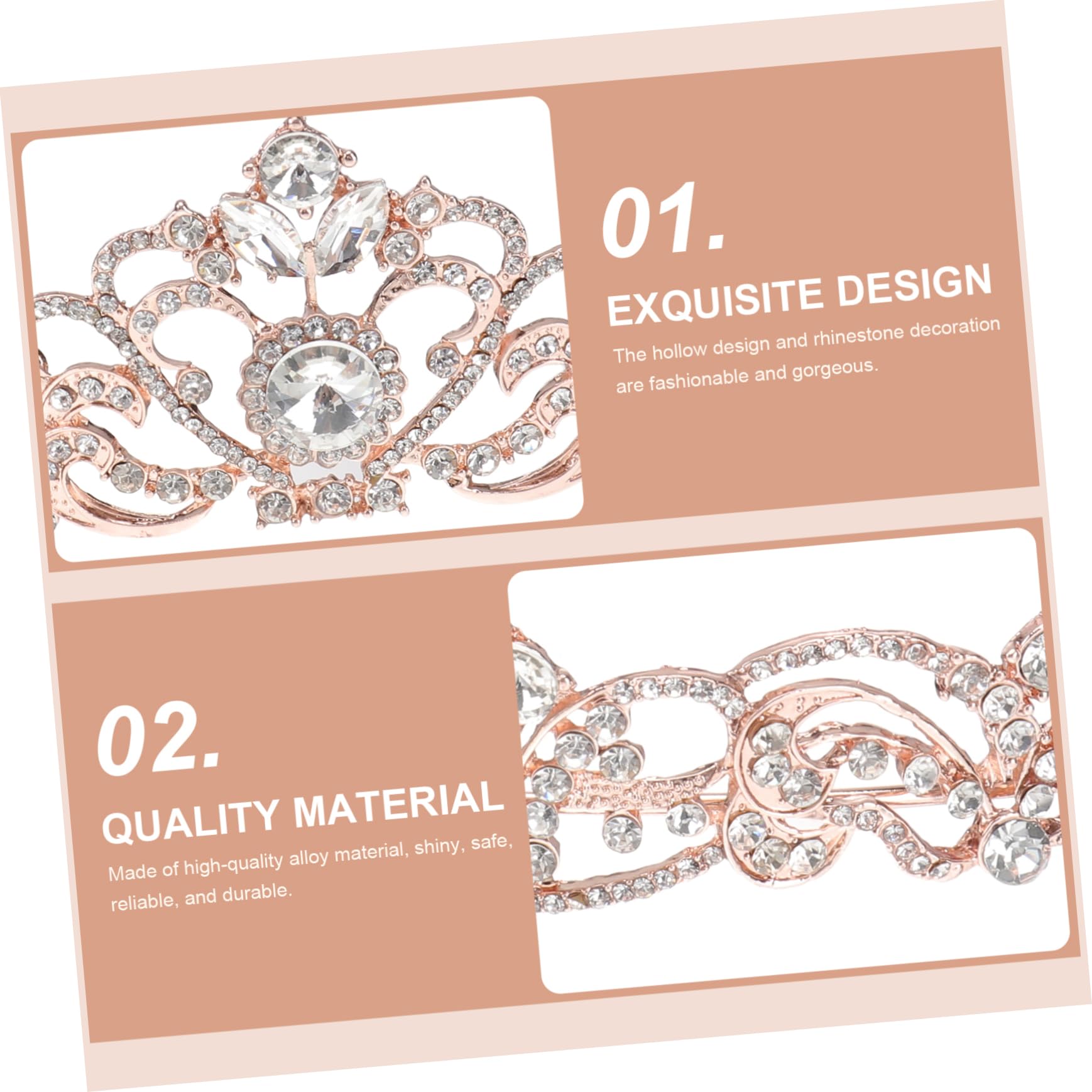 FRCOLOR 2-Piece Rhinestone Headband Set - Crystal Tiara Crown for Women & Girls, Bridal Wedding Headpiece Accessories - Perfect for Bridal Showers, Prom, Pageants, and Special Occasions