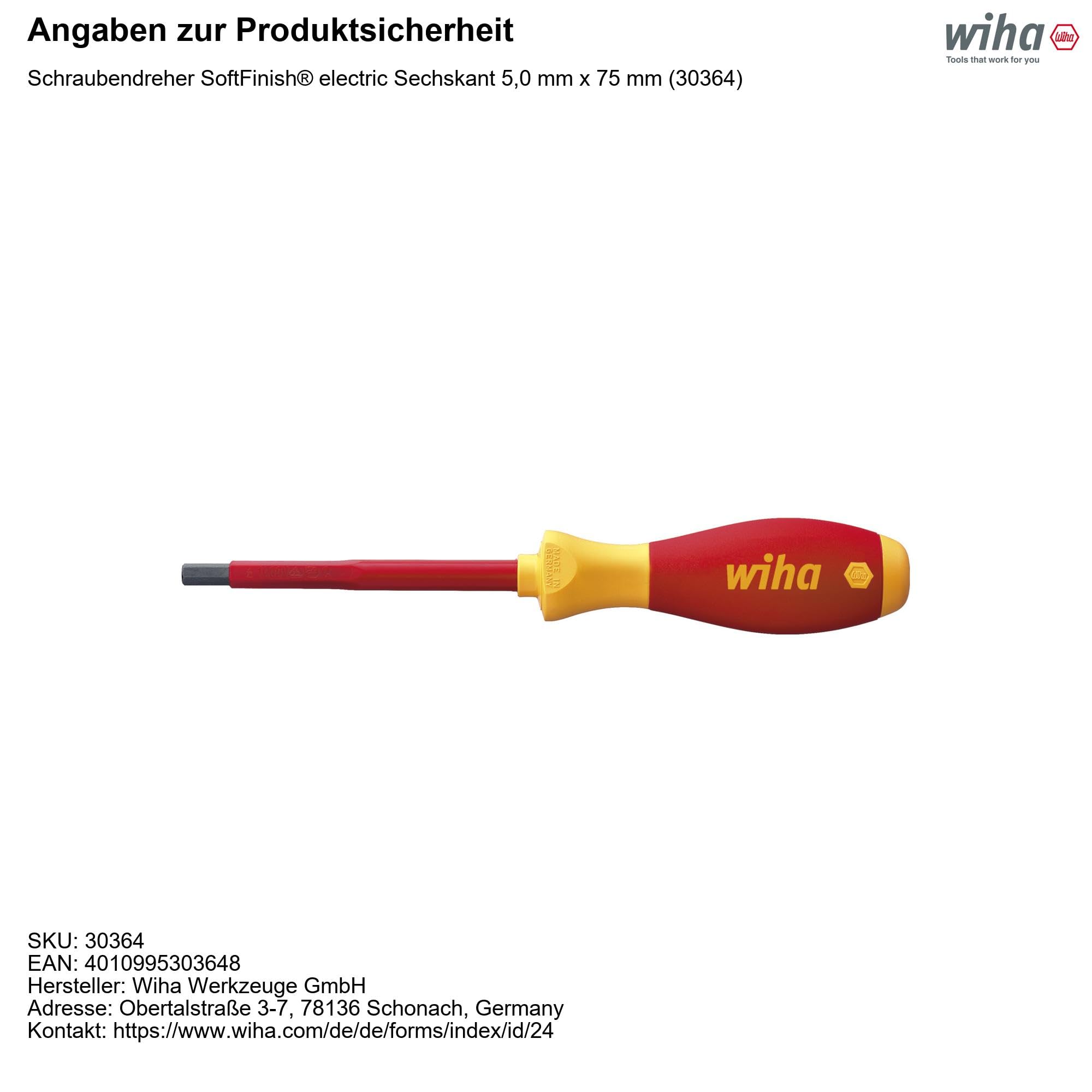 SoftFinish Electric Hexagonal Screwdriver 323N SF 5.0 x 75mm - Precision Power Tool for DIY, Furniture Assembly & Electronics Repair