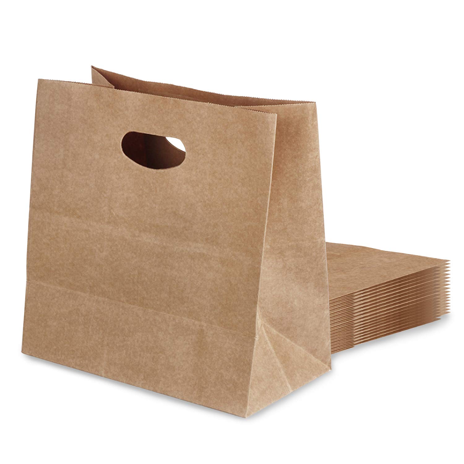 30 Pcs Kraft Paper Bags 11x6x11 Inches - Eco-Friendly Brown Paper Gift Bags with Die-Cut Handles Bulk - Multipurpose Tote Bags for Party Favors, Grocery Shopping, Takeout & Retail Packaging - Perfect for Weddings, Birthdays, Stores & Restaurants