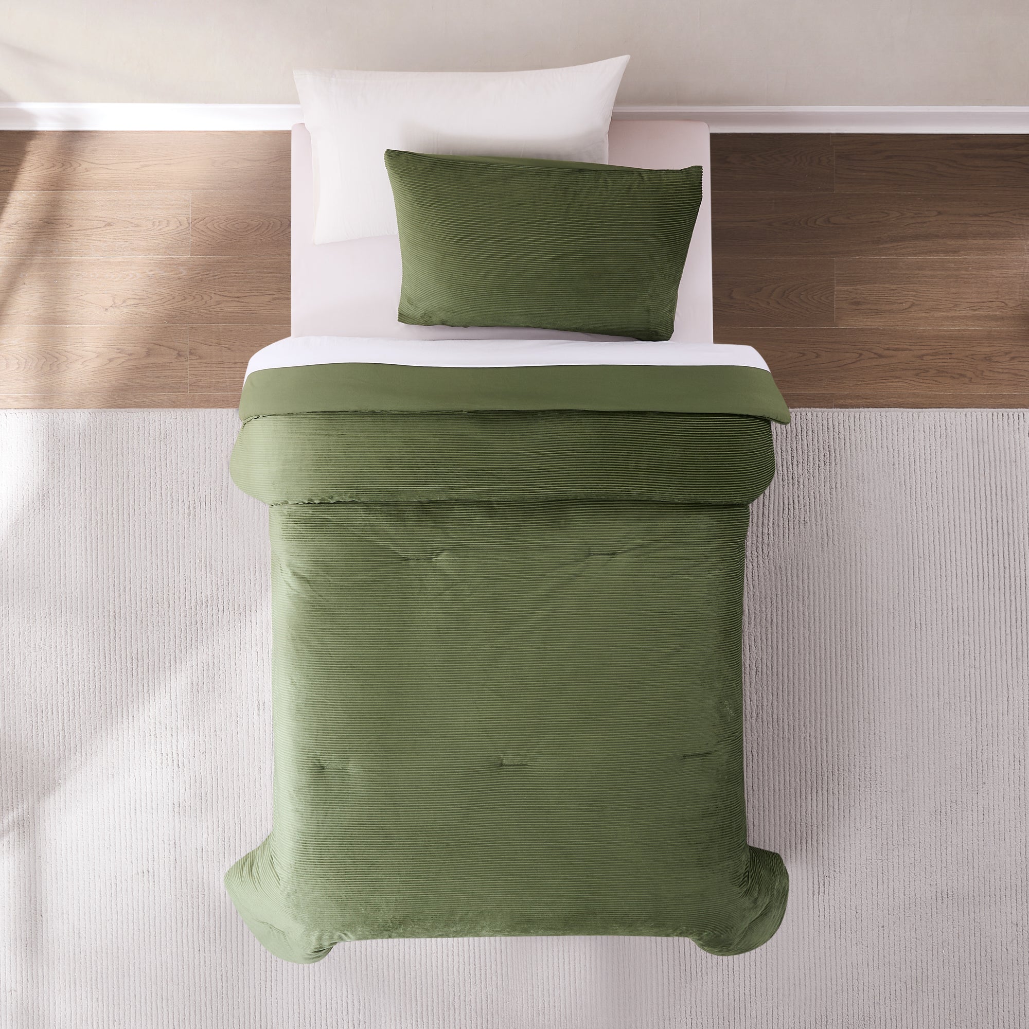 Arden Ribbed Corduroy Comforter Set - Soft & Durable Bedding Collection for Cozy Bedroom Decor | Perfect for Winter Nights & Home Styling