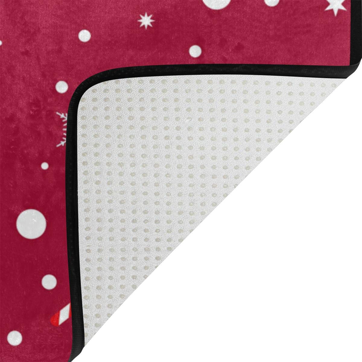 Merry Christmas Snowman Non-Slip Washable Kitchen Rugs - Anti-Fatigue Cushioned Polyester Floor Mats for Kitchen, Washroom, Bedroom - Perfect for Holiday Decor and Daily Comfort