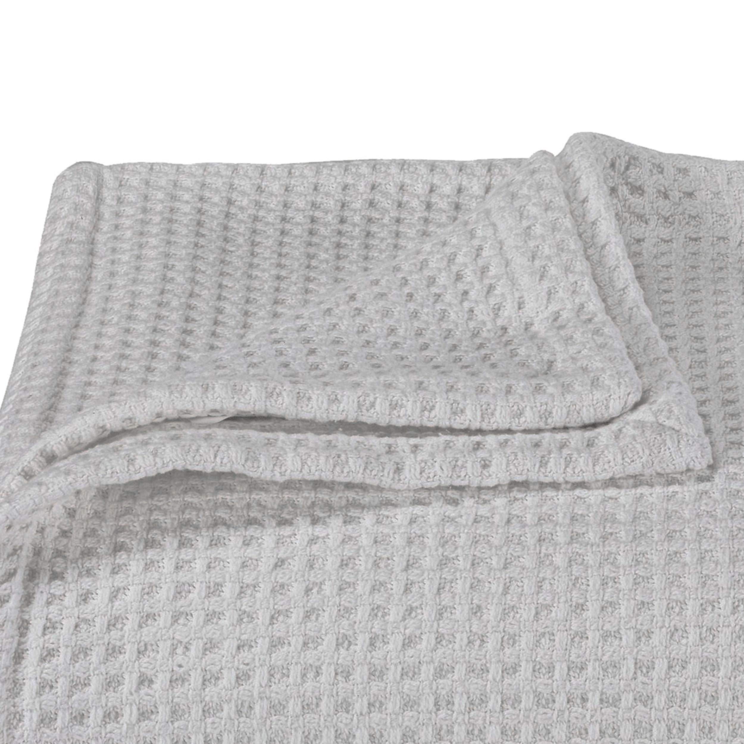 Vera Wang King Size Blanket - Luxury 100% Cotton Waffle Weave Bedding Set, Ultra Soft & Breathable Grey Blanket for Bedroom, Hotel, or Gift - Perfect for All Seasons Comfort