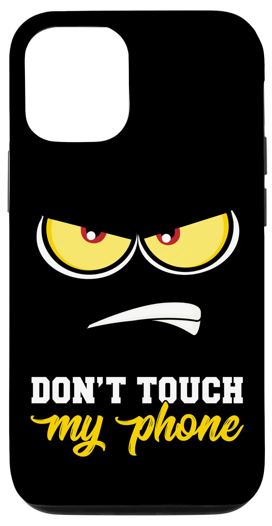iPhone 12/12 Pro Anime Lover Phone Case - Funny 'Don't Touch My Phone' Design with Angry Face - Perfect Gift for Anime Fans & Privacy Protection (Home, Office, Travel Use)