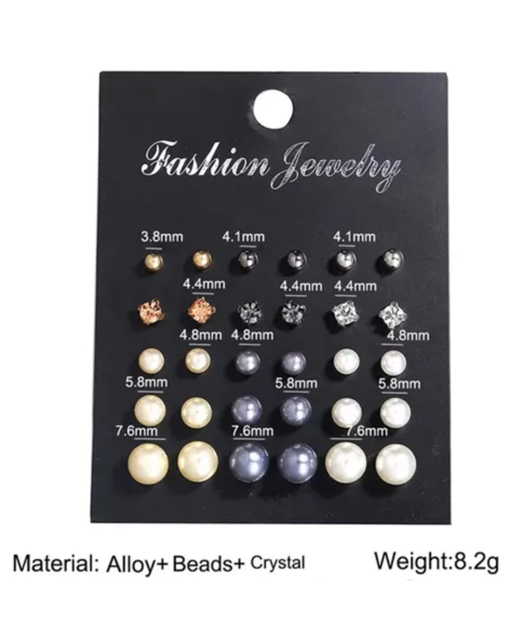 ANNACREATIONS Korean Fashion Jewelry Set - 15 Pairs Stud & Pearl Rhinestone Earrings for Women & Girls | Trendy Accessories for Party, Wedding & Daily Wear