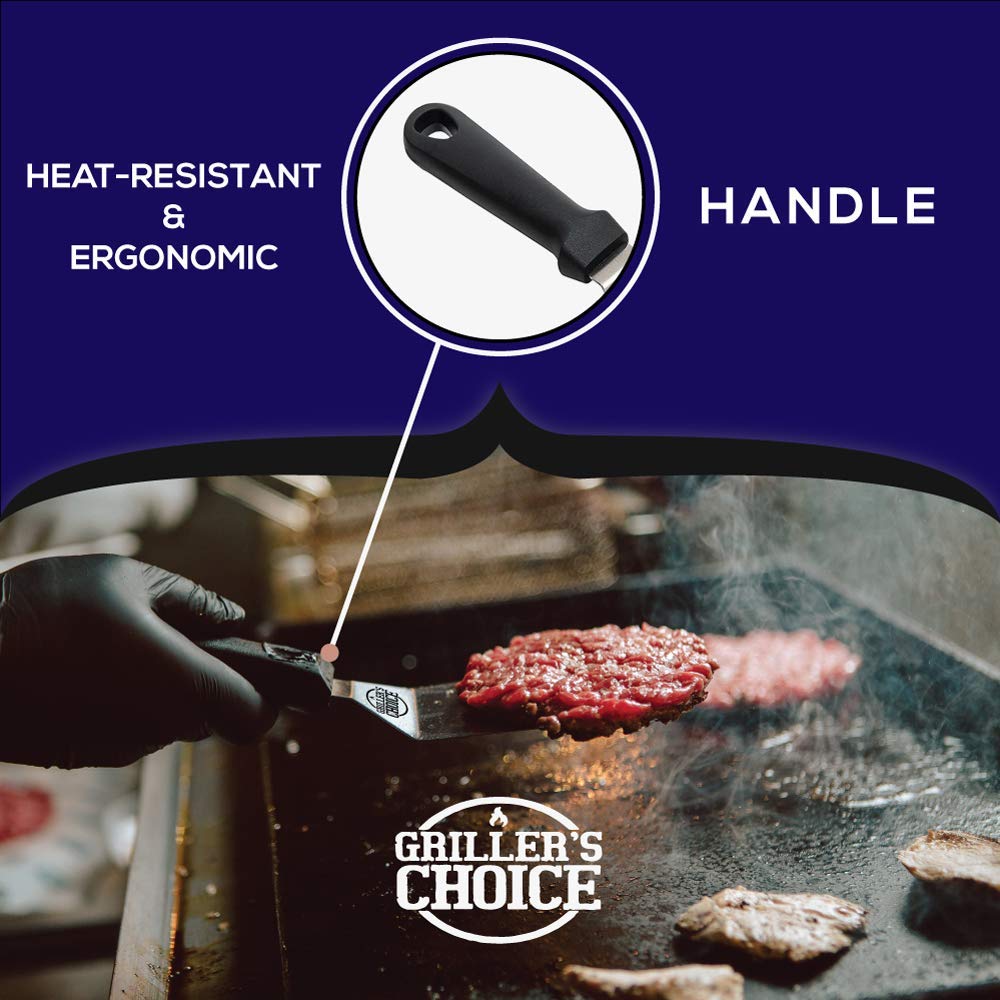 Grillers Choice - Ultimate Griddle Accessories Set - Heavy Duty Stainless Steel Spatula Set for Flat Top Grills, Hibachi & BBQ - Professional Chef Designed - Perfect for Outdoor Cooking, Backyard Grilling & Commercial Use