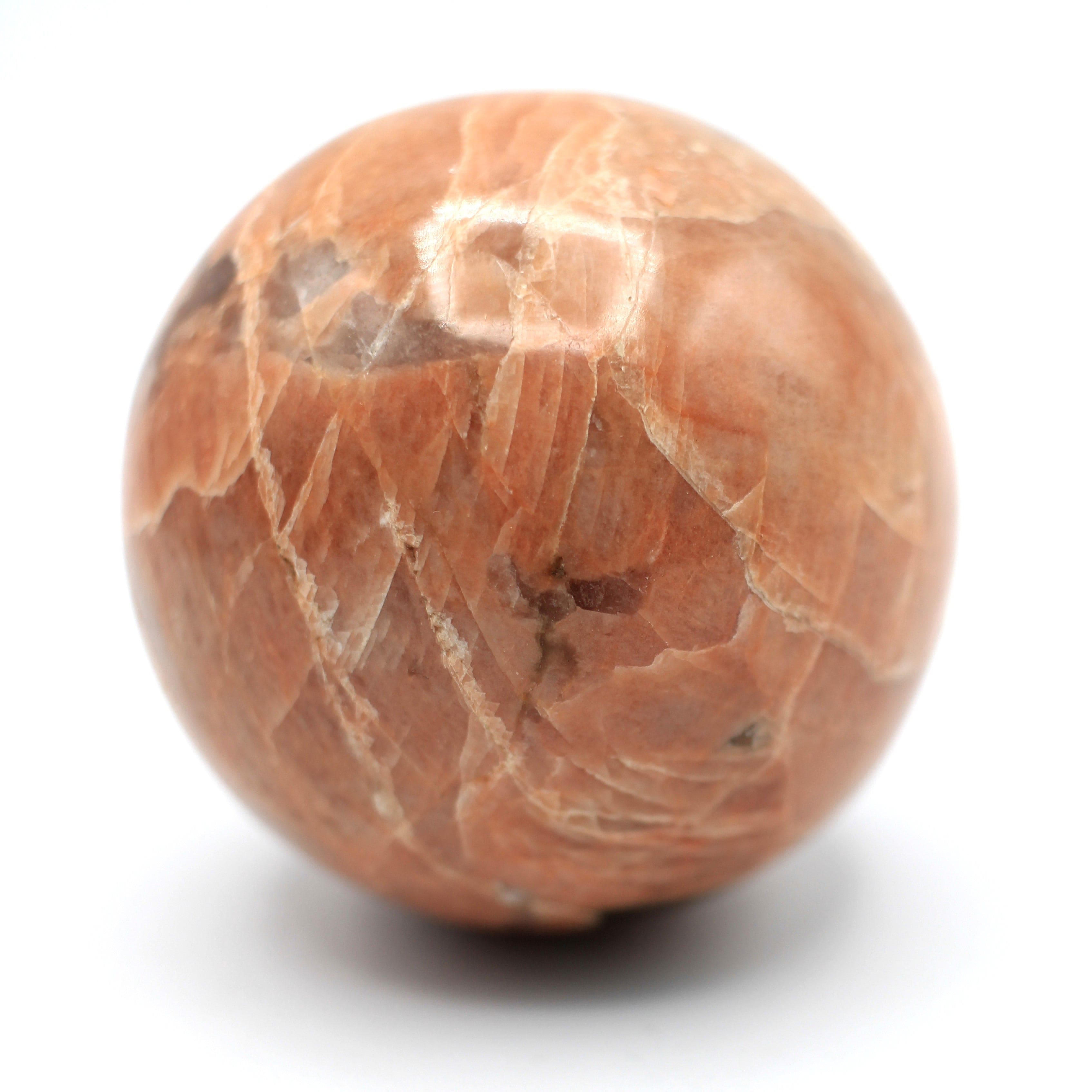 Natural Canadian Peach Moonstone 52mm Crystal Sphere - Healing Stone for Meditation, Reiki, and Home Decor