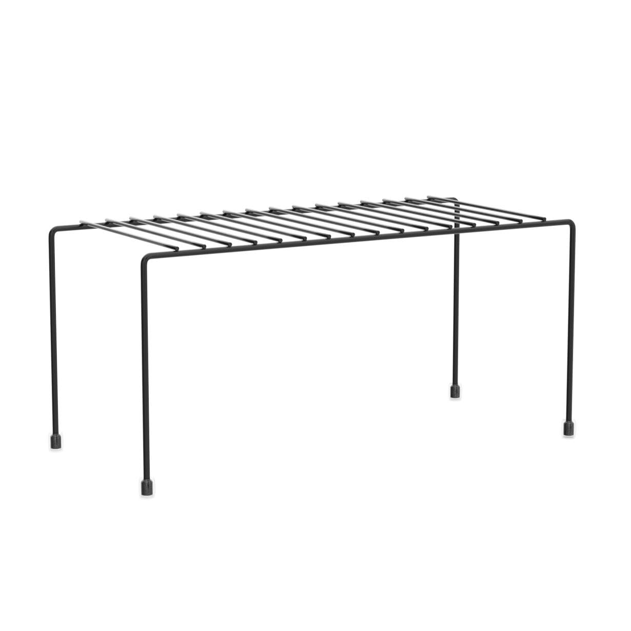 2 Pack Black Kitchen Shelves - Cabinet Organizer Mini Storage Shelf for Spices, Utensils & Pantry Items - Space Saving Home Organization Solution