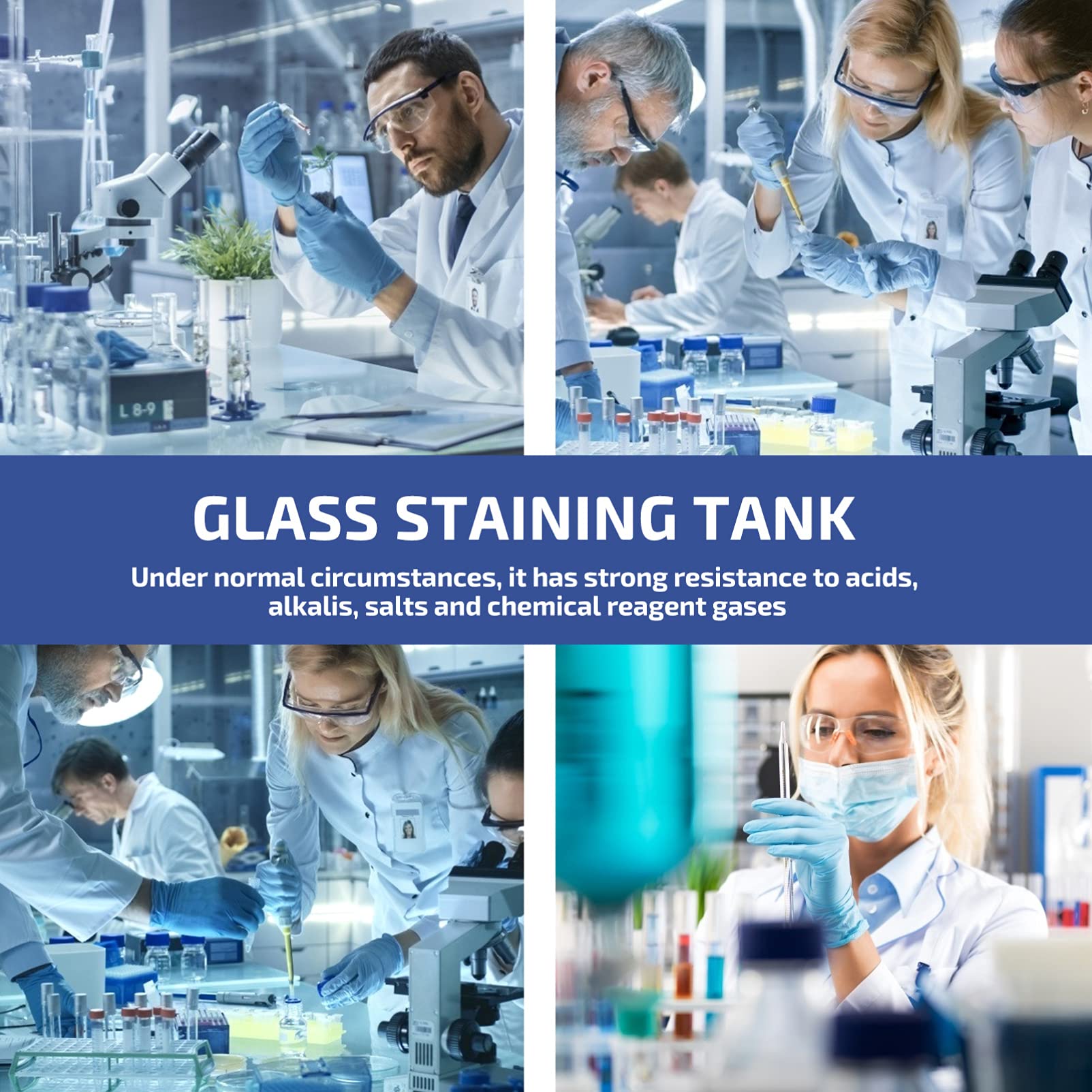 Premium Clear Glass Staining Jars with Lids - 1pc Lab Coplin Jars, Glass Containers & Canisters for Science Experiments, Art Projects & Chemical Storage | Ideal for Laboratories, DIY Crafts & Home Organization