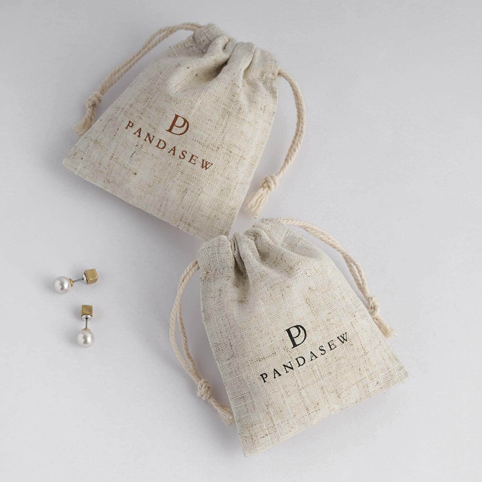 50pcs Natural Linen Drawstring Bags for Jewelry, Soap & Candles - Custom Logo & Size LN111 - Perfect for Wedding Favors, Gift Packaging & Retail Display