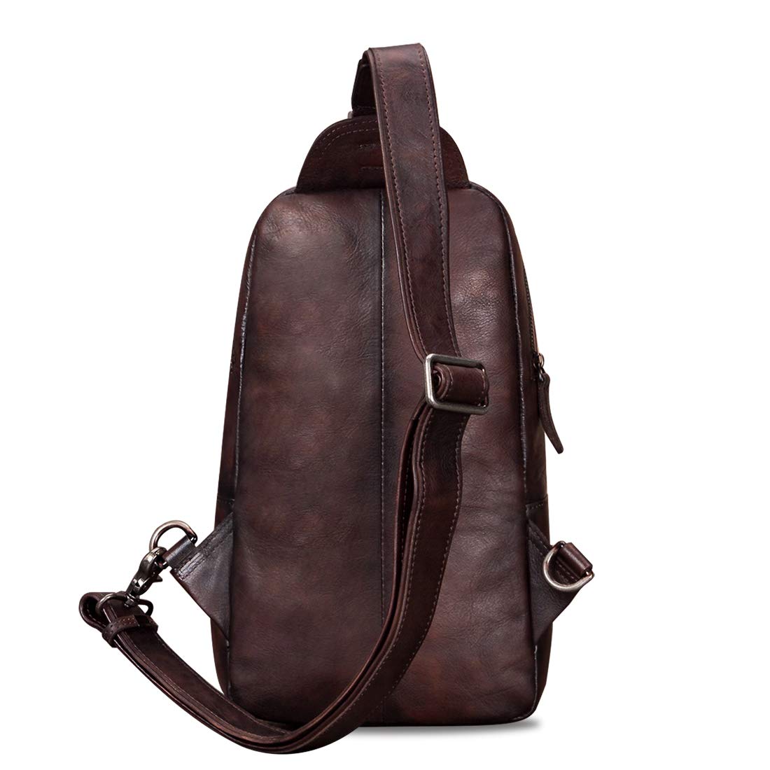 Genuine Leather Sling Bag for Men & Women - Vintage Handmade Crossbody Chest Backpack Purse | Perfect for Travel, Hiking & Everyday Use