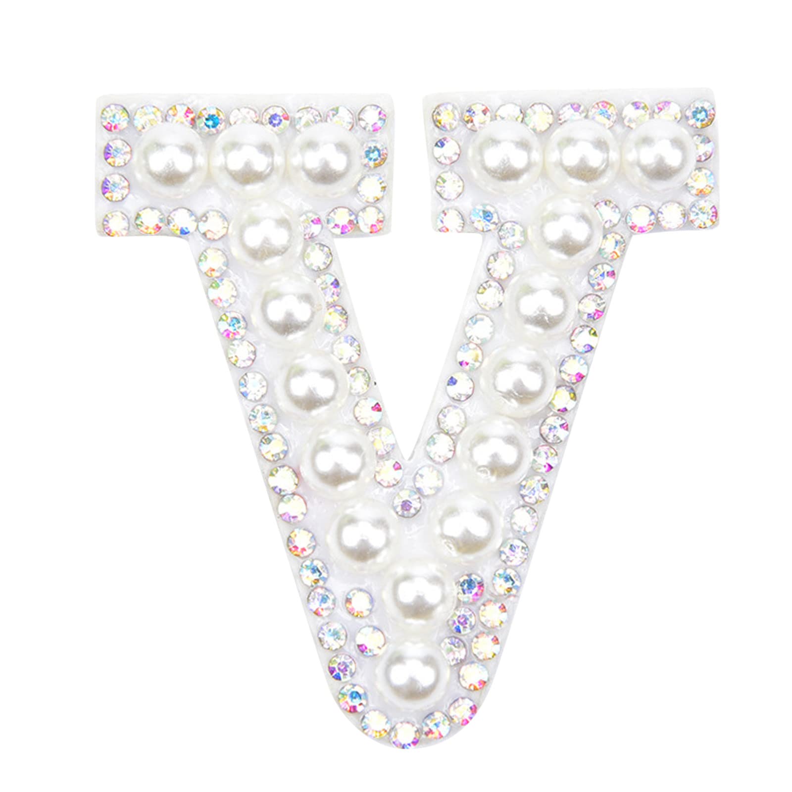 DIY Glitter Iron-on Letters for Clothes - Rhinestone & Pearl Decorative Stickers for Crafting
