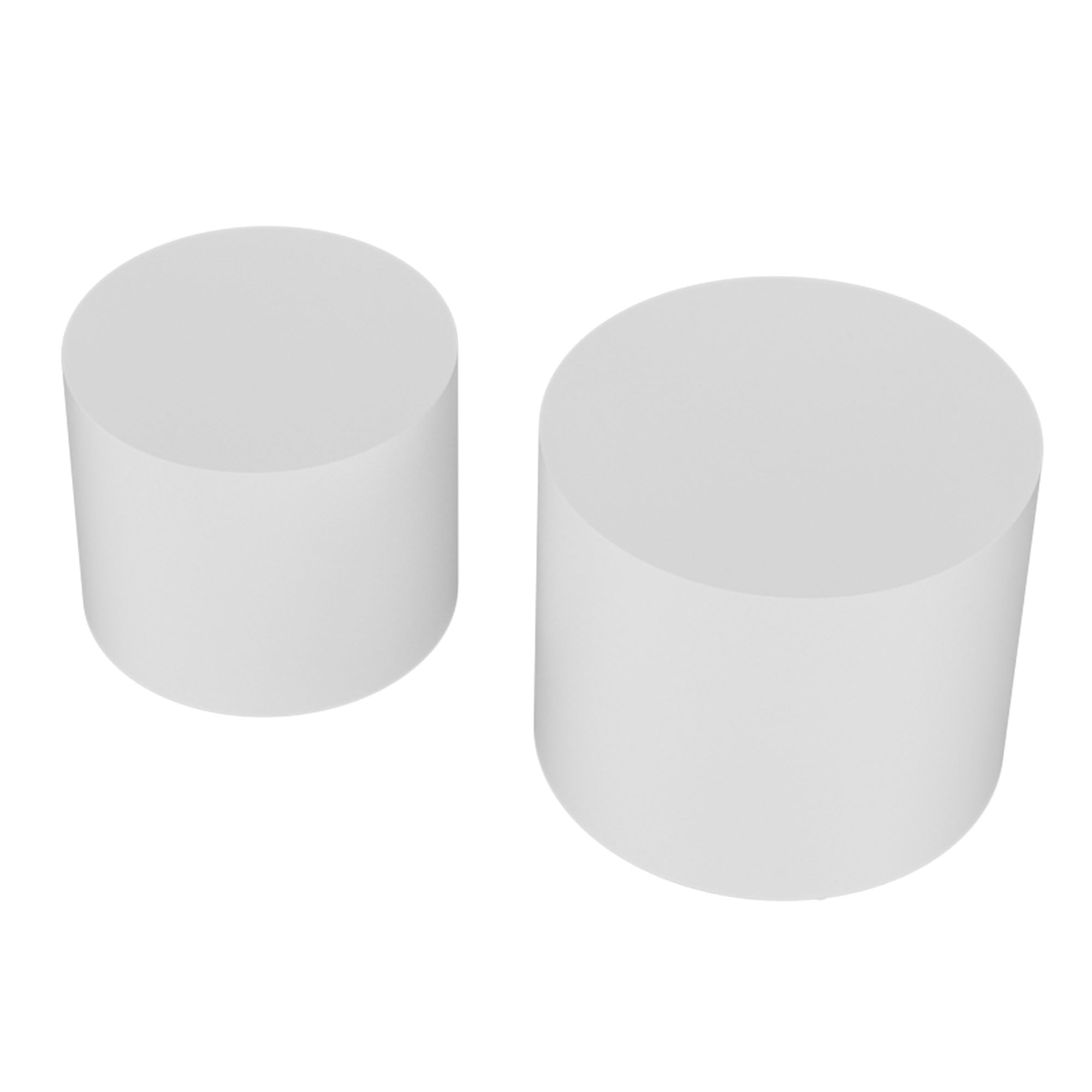 HMFULE 2-Piece Round Nesting Coffee Table Set - Side Table & End Table for Small Spaces - White | Perfect for Living Room, Bedroom, Balcony & Office Decor