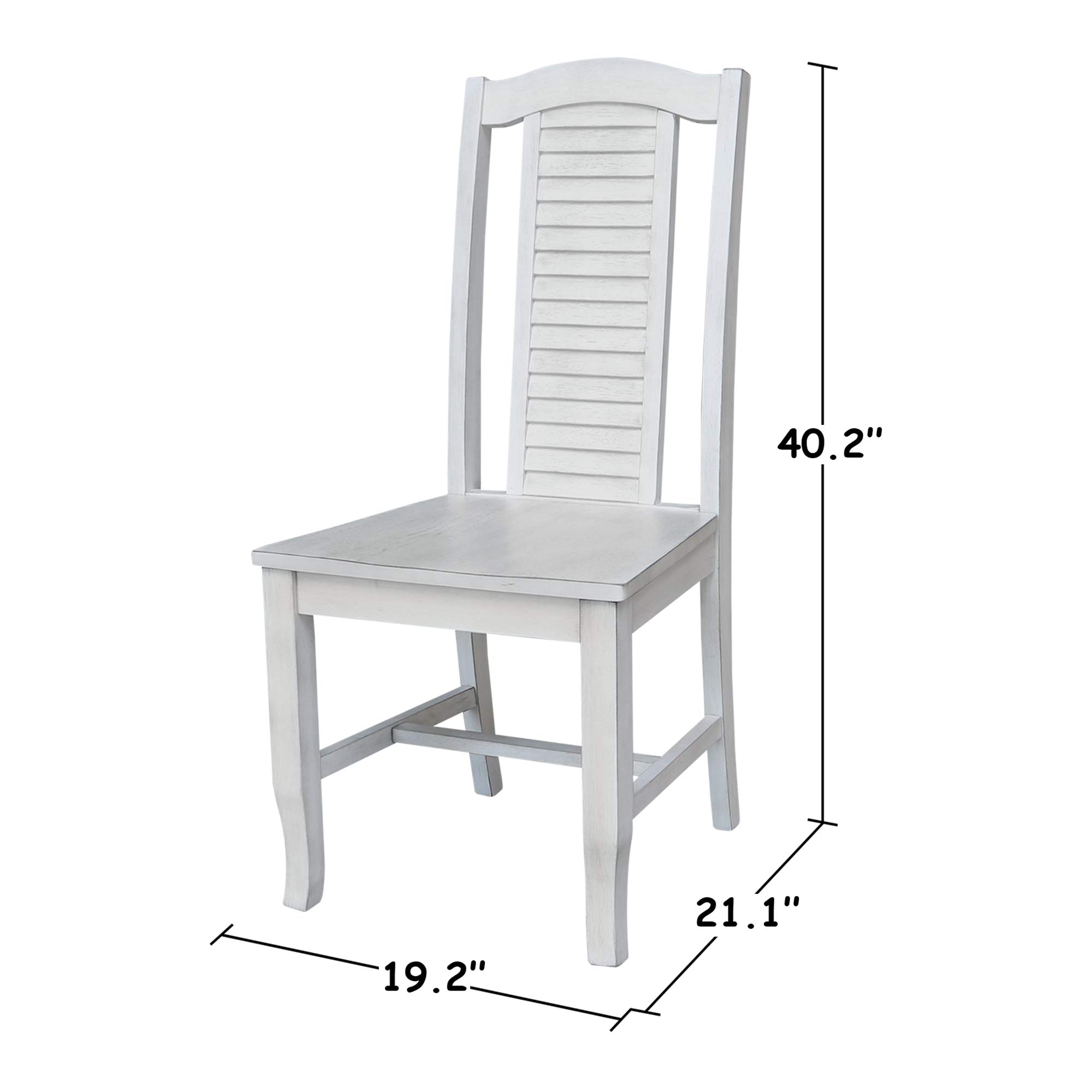 International Concepts Seaside Chairs Set of 2 - Antique Chalk Finish Outdoor Patio Furniture for Beach, Poolside, and Backyard Relaxation