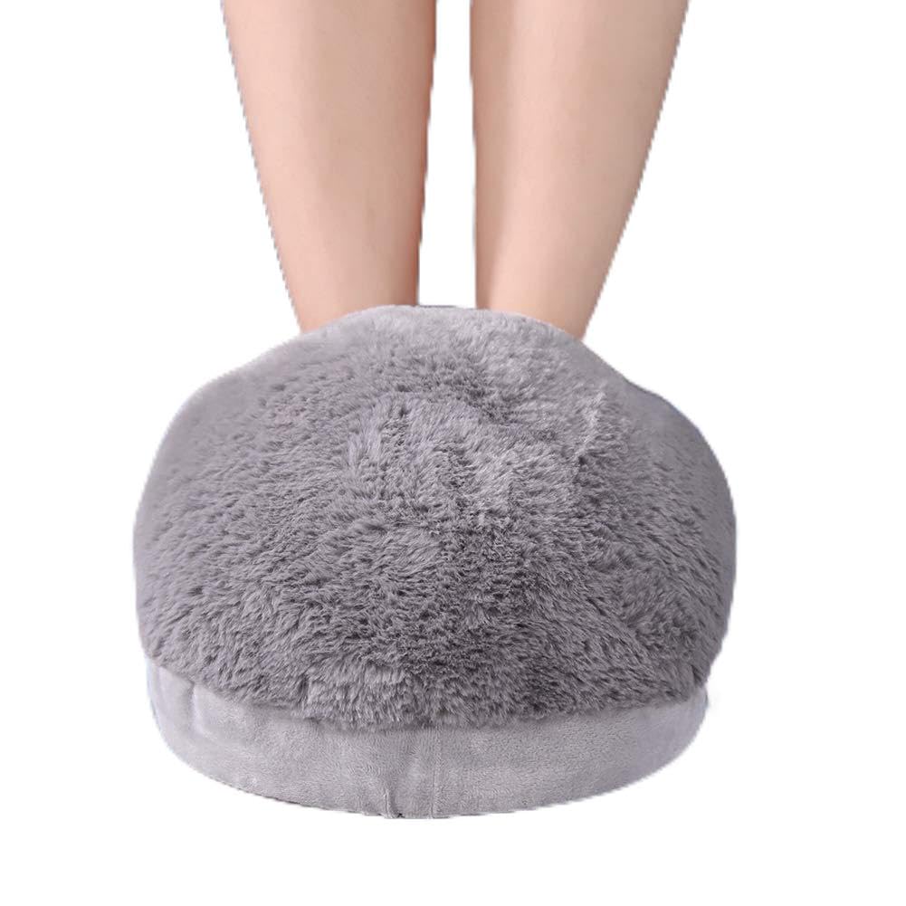 USB Heated Winter Slippers - Electric Foot Warmers for Cold Weather, Office & Indoor Use - Cozy Gray Warm Shoes for Home, Work & Outdoor Activities