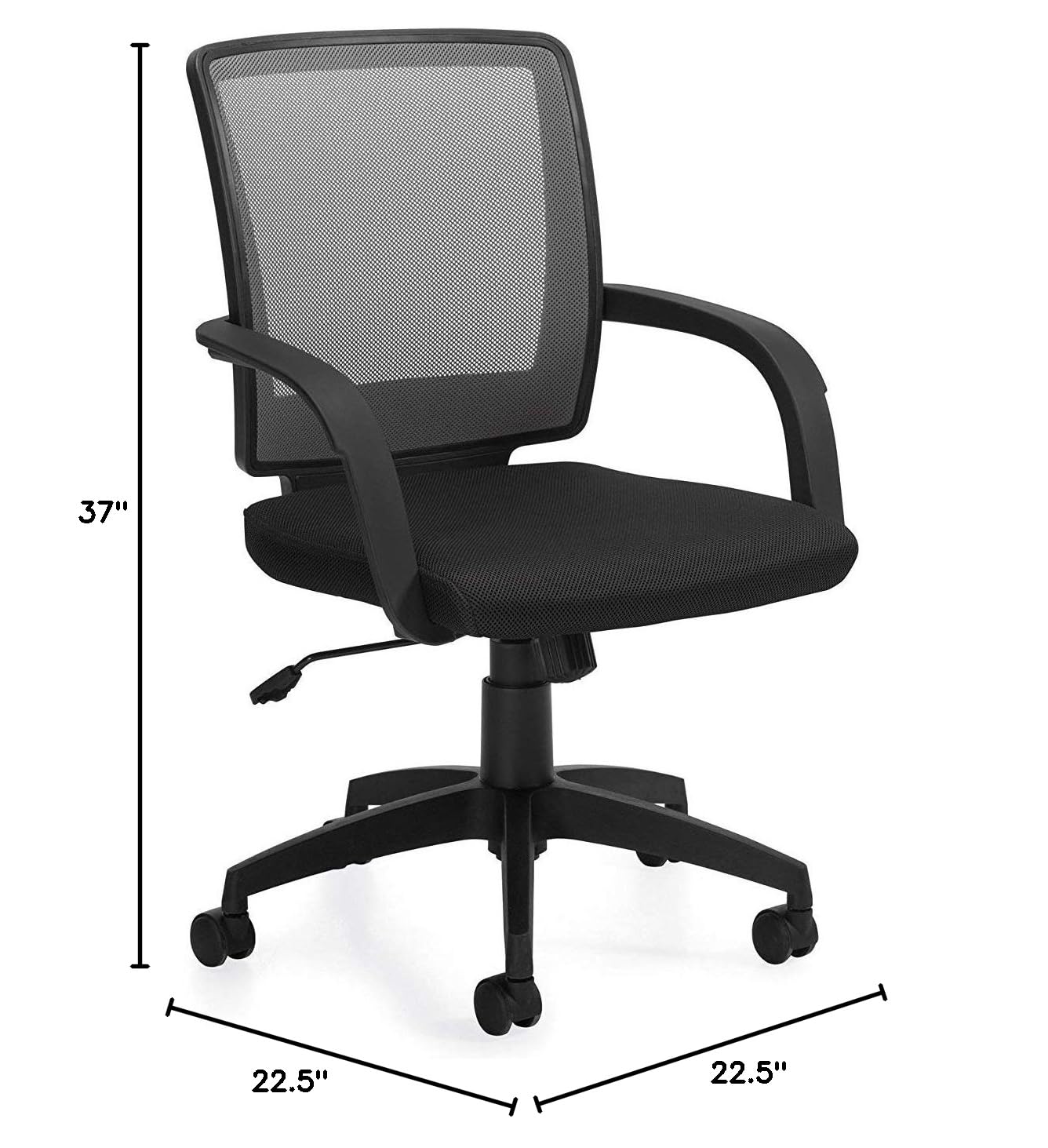 GOF Double 4 Person Workstation Cubicle (10'D x 12'W) - Office Partition & Room Divider with Black Chair - Perfect for Open Office Spaces, Coworking Areas & Home Offices
