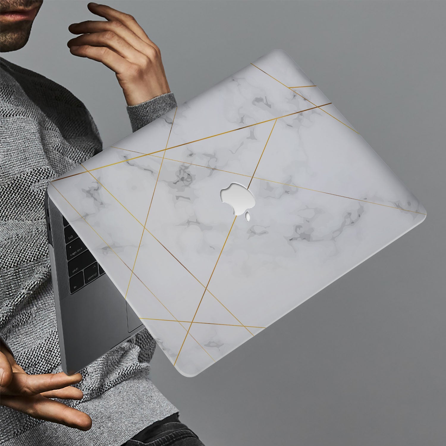 Premium Marble MacBook Case for MacBook Pro/Air 2020 - Slim Protective Cover with Stylish Marble Design for Work, Travel & School