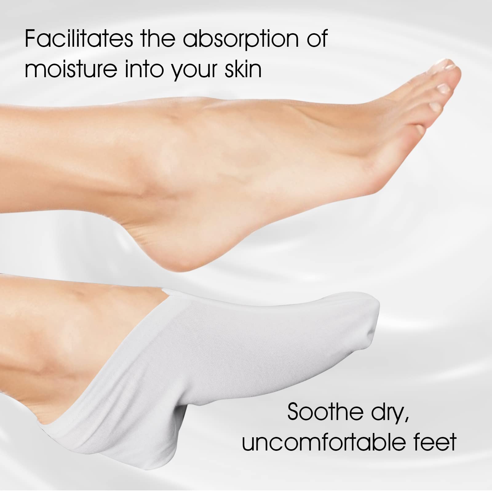Moisturizing Socks for Dry Feet - 6 Pairs, Spa & Cracked Heel Repair for Women & Men - Perfect for Overnight Foot Care