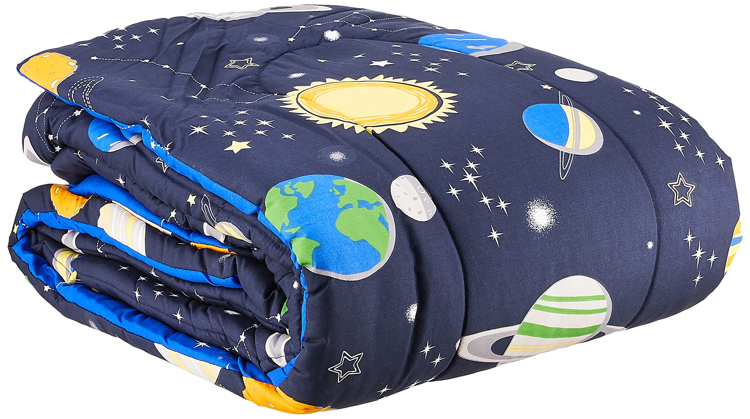 Waverly Space Adventure Modern Graphic 2-Piece Reversible Comforter Set - Twin Size Multicolor Galaxy Print Bedding for Kids & Teens Room Decor