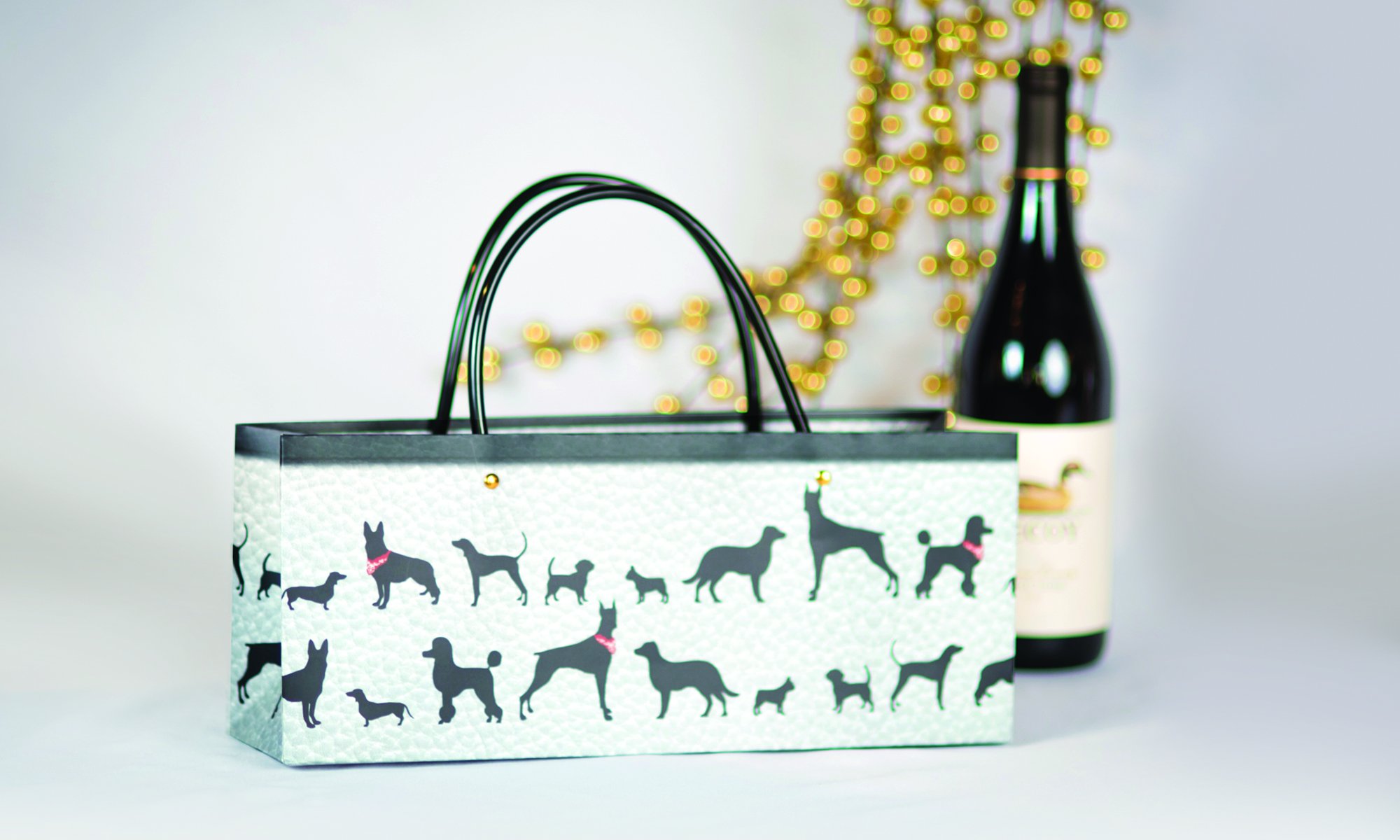 Simply Charmed Wine Dog Gift Bags - Set of 6 Durable Paper Gift Bags with Handles for Wine Bottles, Party Favors & Special Occasions