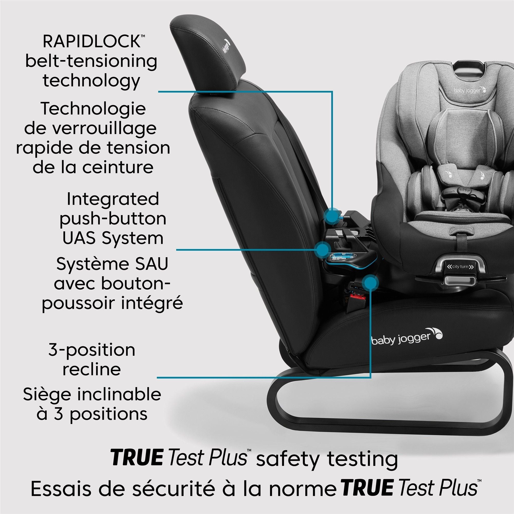 Baby Jogger City Turn 360 Rotating Convertible Car Seat - Onyx Black | Rear & Forward Facing | Easy Installation for Safe Baby Travel