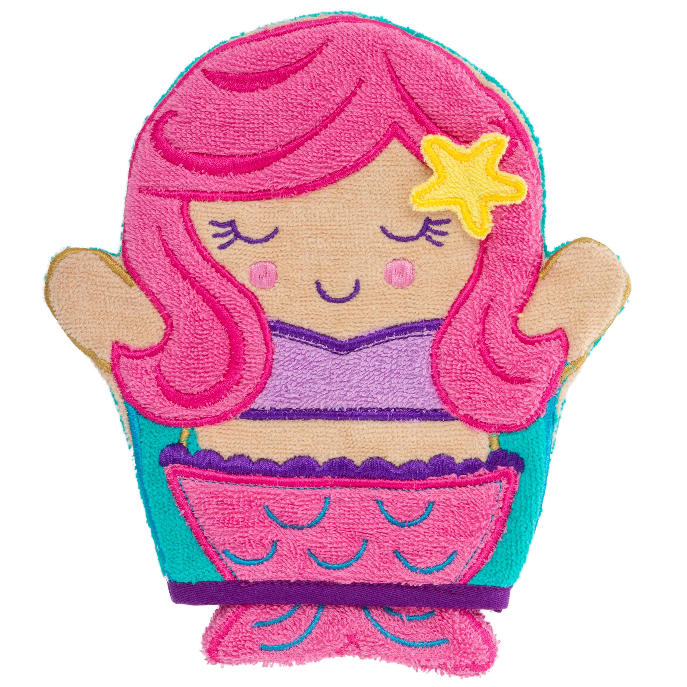 Stephen Joseph Kids Bath Mitts - Soft & Absorbent Mermaid Design Washcloths for Toddlers & Children - Perfect for Bath Time, Spa Day & Gentle Skin Care